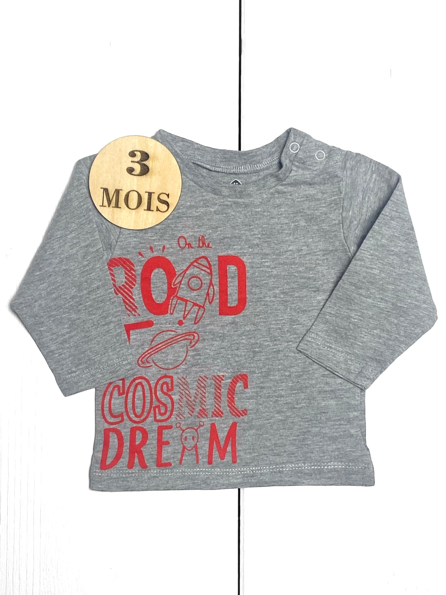 Tee-shirt, gris, grain de blé