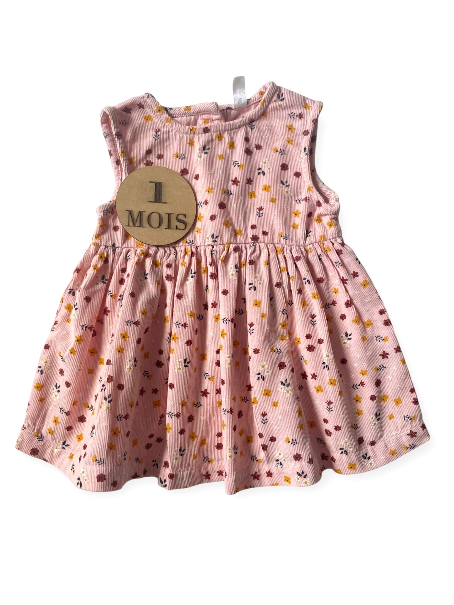Robe velours côtelé fleurie
