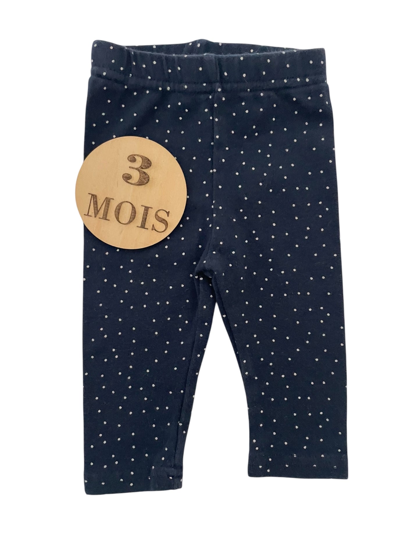 Legging bleu-marine à pois