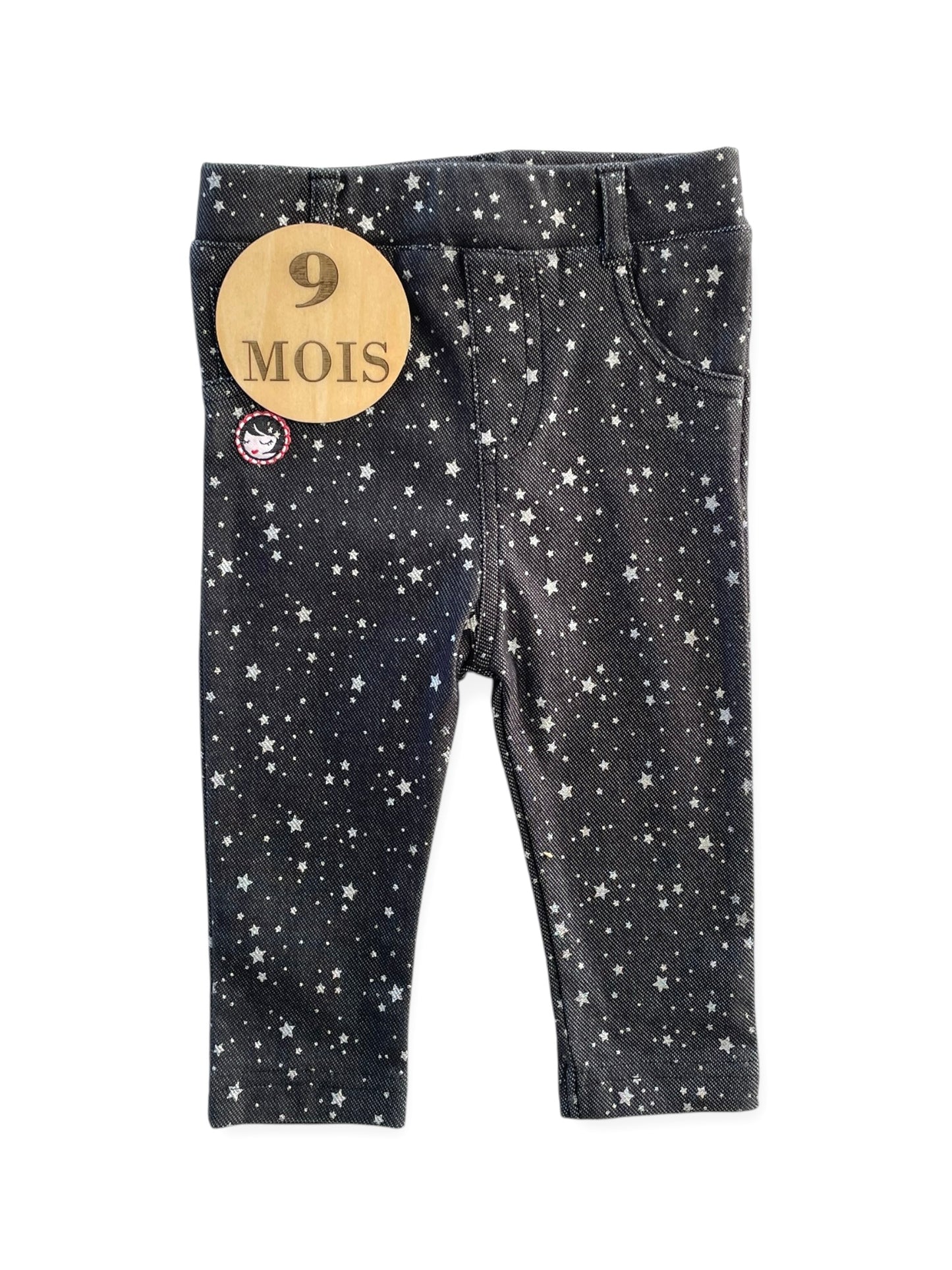 Jegging gris, étoiles, Tissaïa