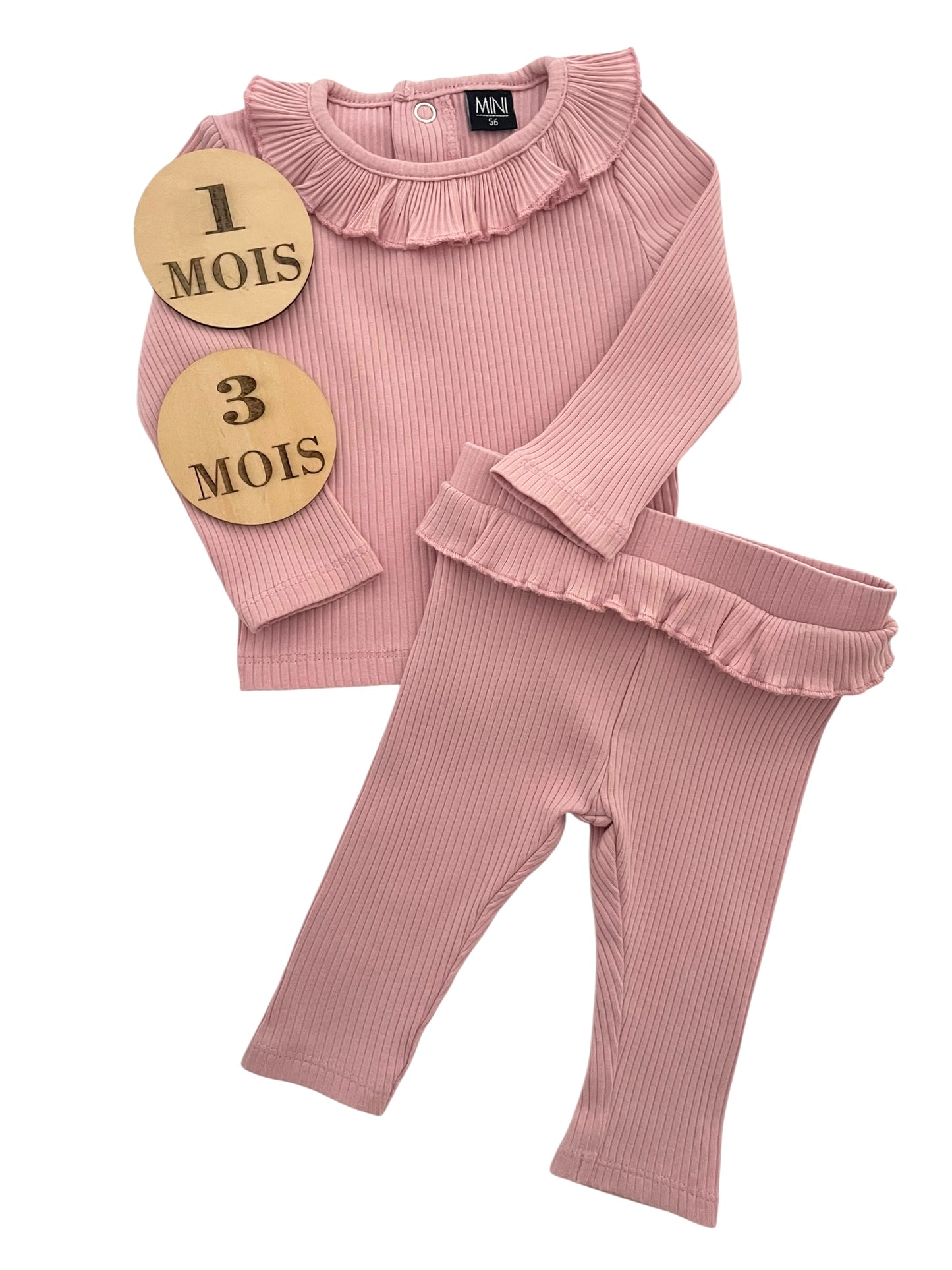 Ensemble côtelé rose, Mini