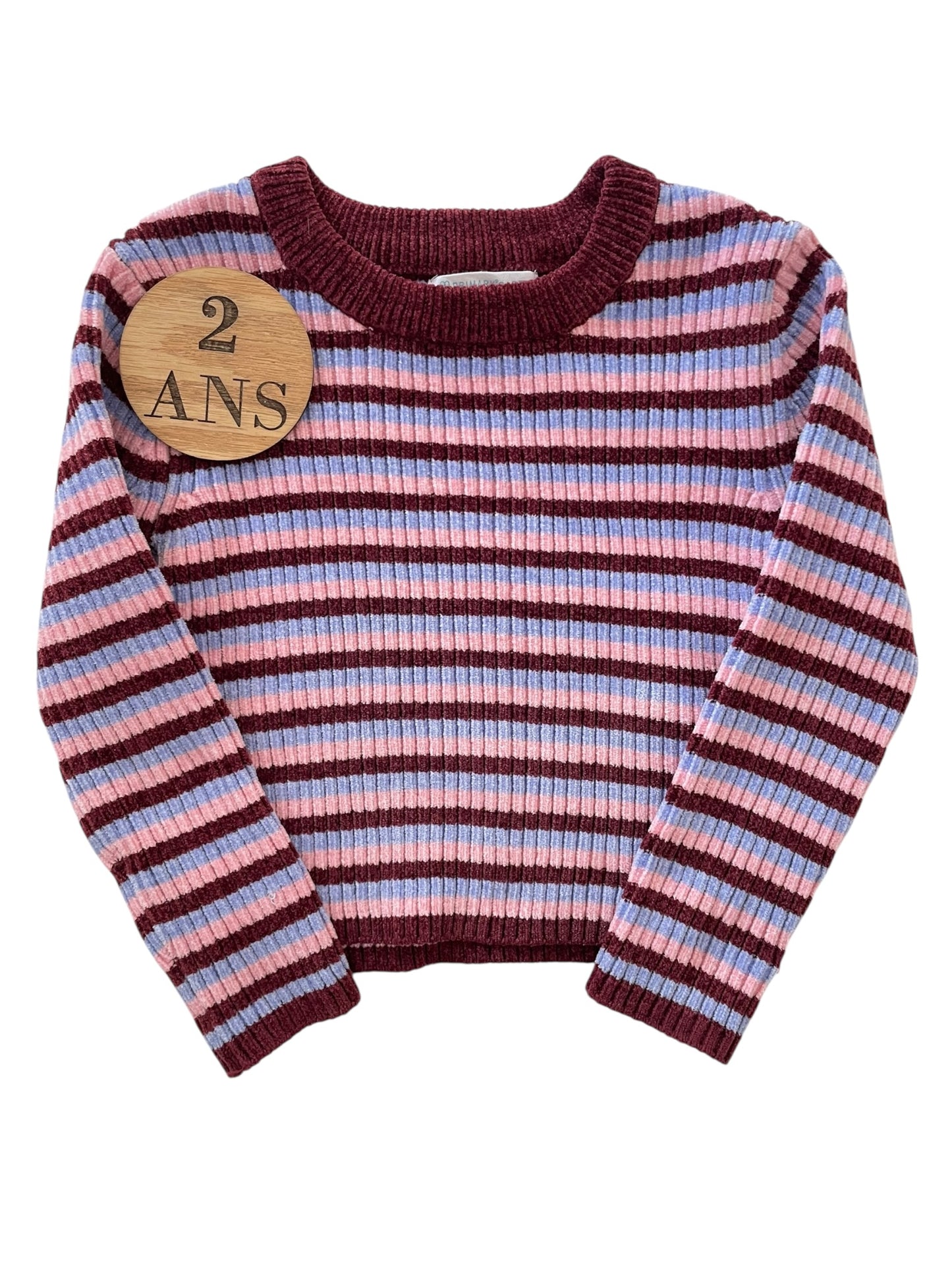 Pull en mailles, rayé violet/ bordeaux, Primark