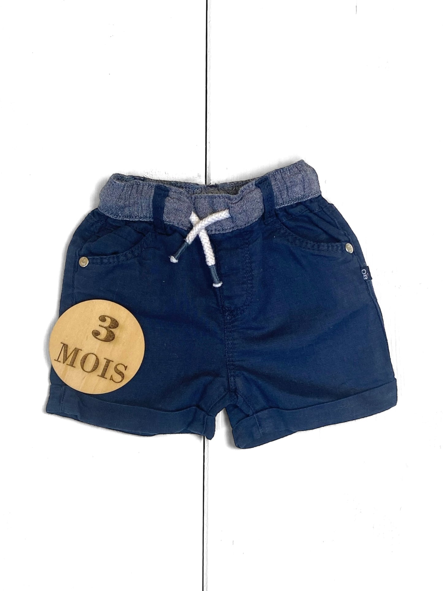 Short en toile, bleu-marine, Obaïbi