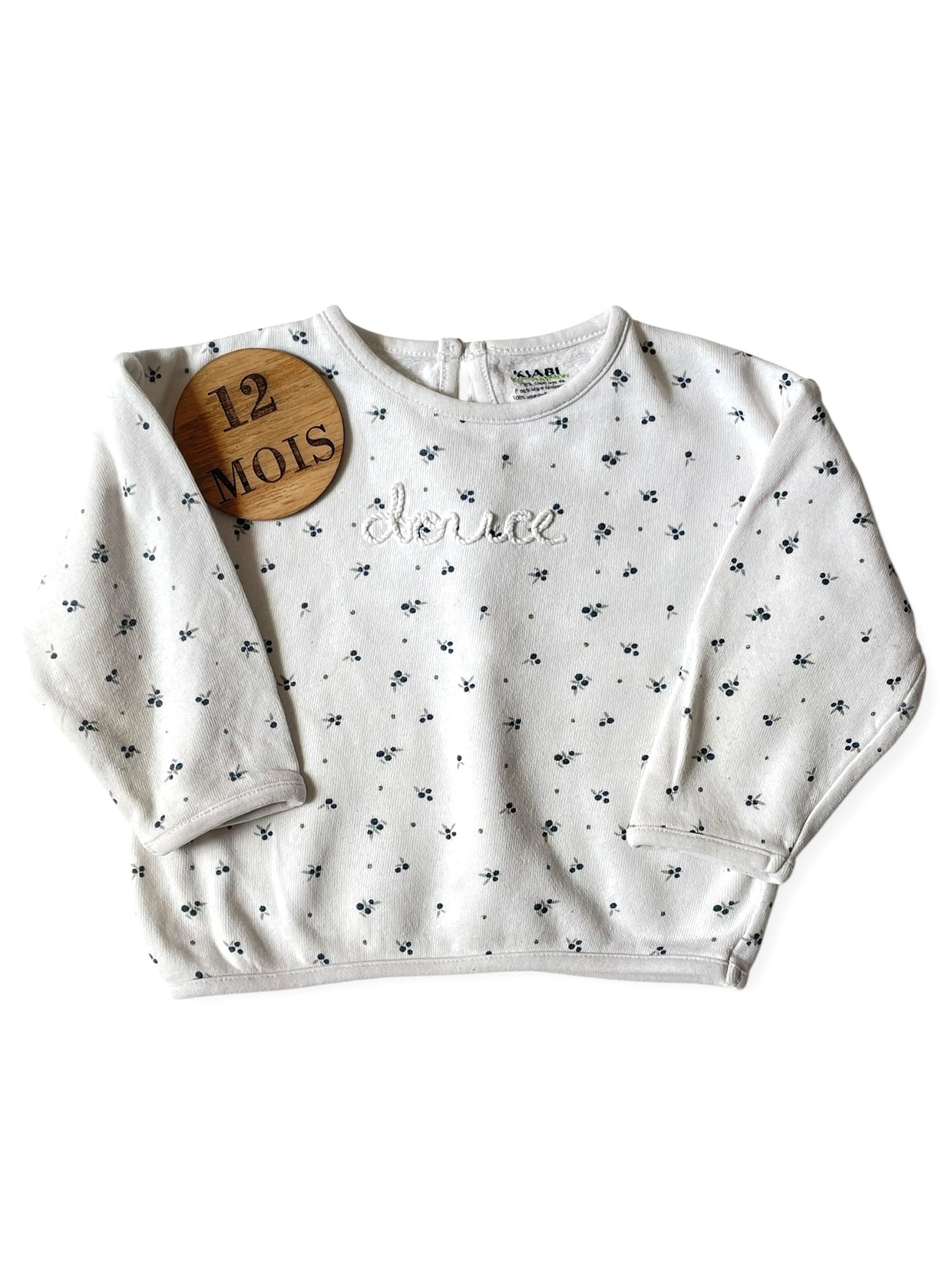Sweat fin fleuri, Kiabi