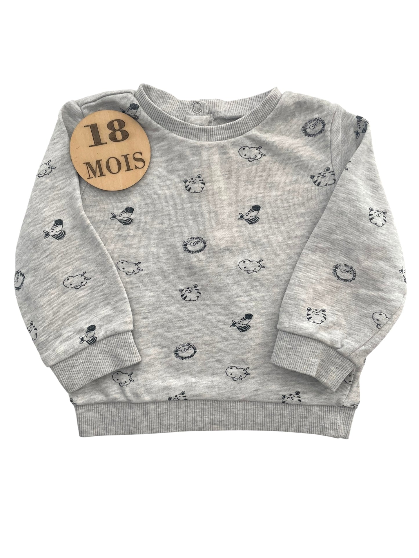 Sweat gris, Kiabi