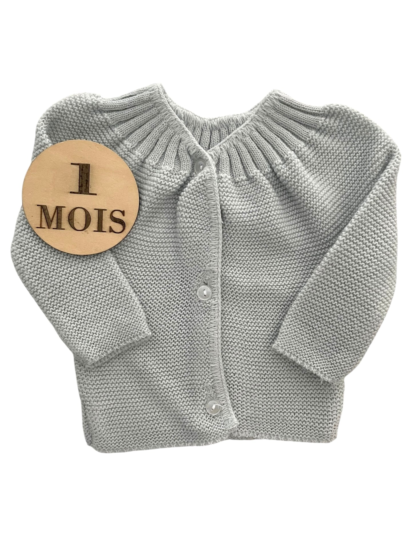 Gilet tricot, gris-vert