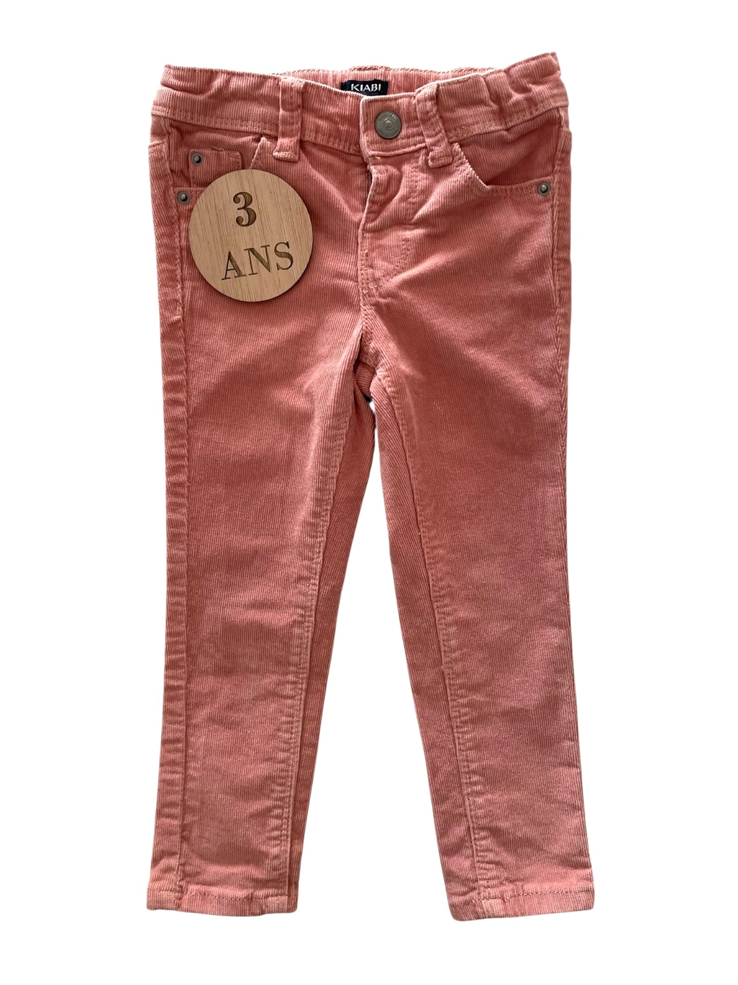 Slim velours côtelé rose, Kiabi