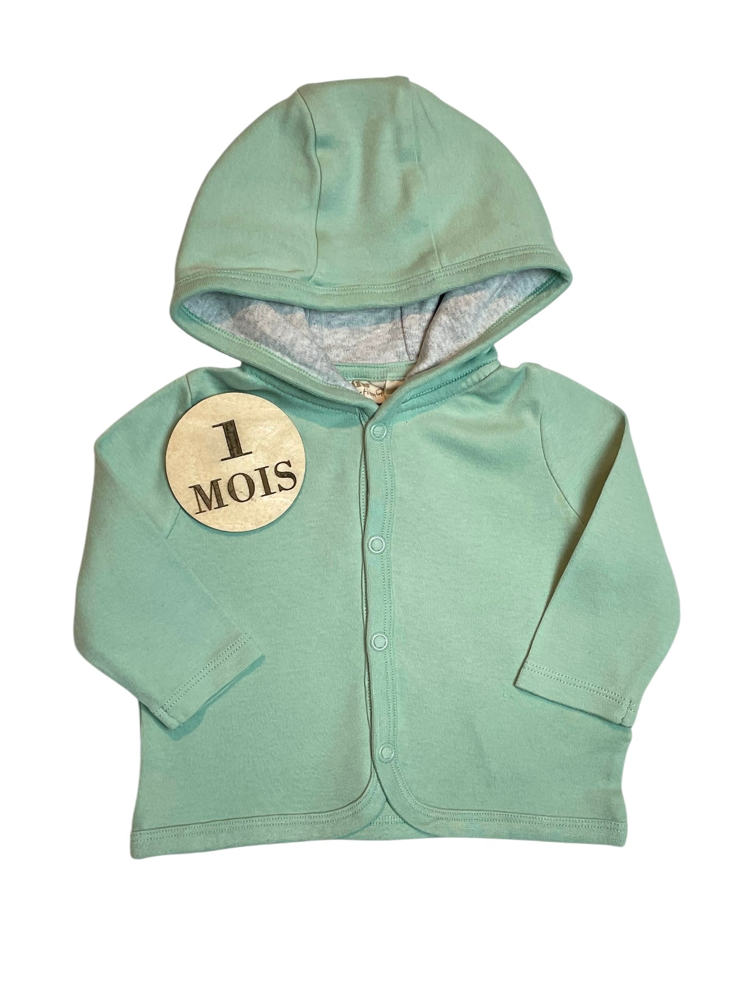 Gilet fin à capuche, turquoise