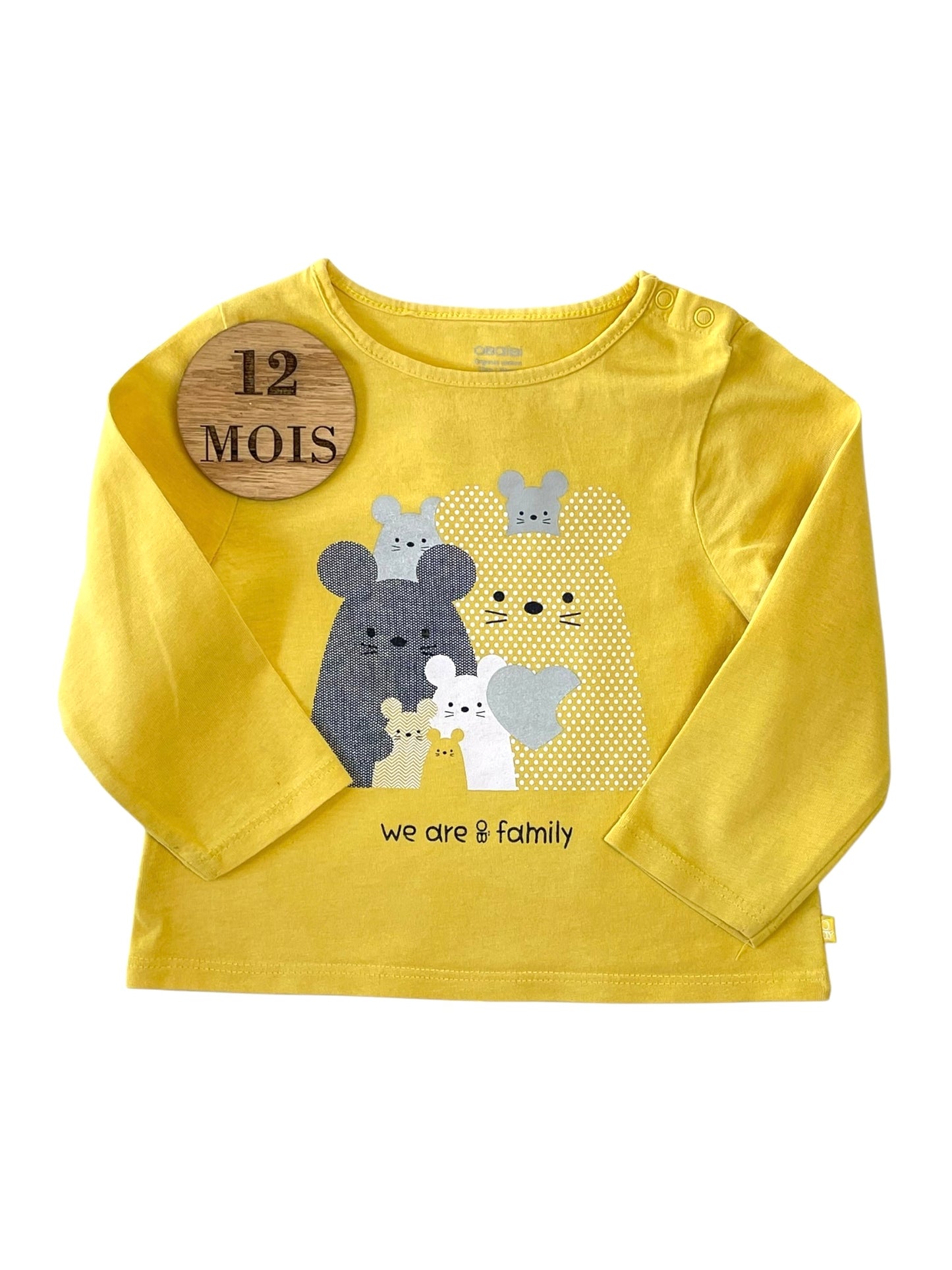 Tee-shirt jaune, souris, Obaïbi