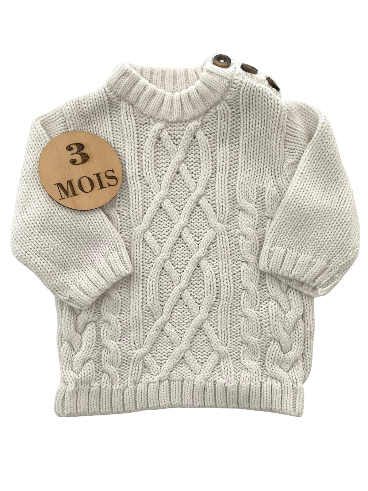 Pull long en mailles, blanc, Orchestra