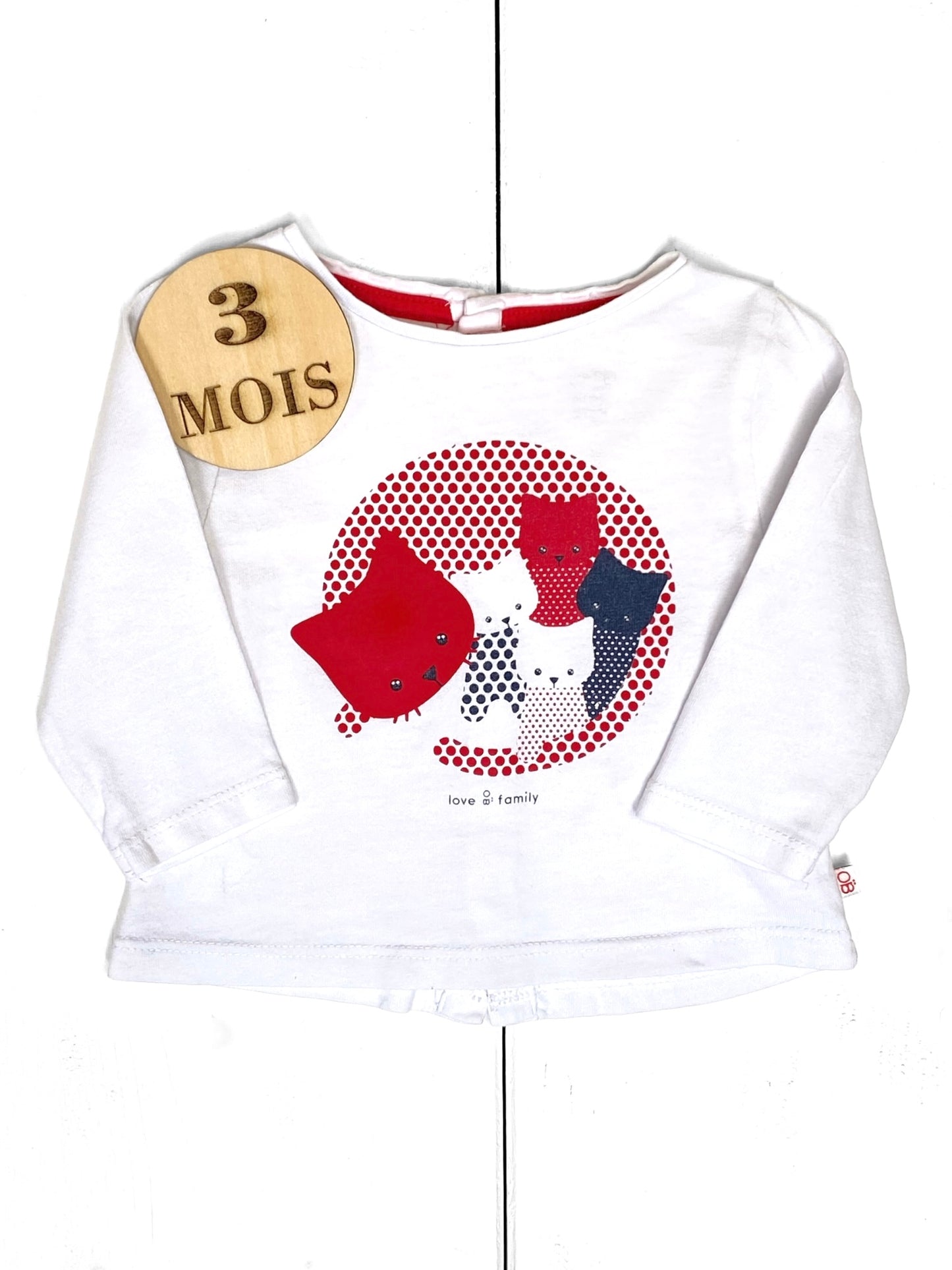 Tee-shirt blanc, chats, Obaïbi