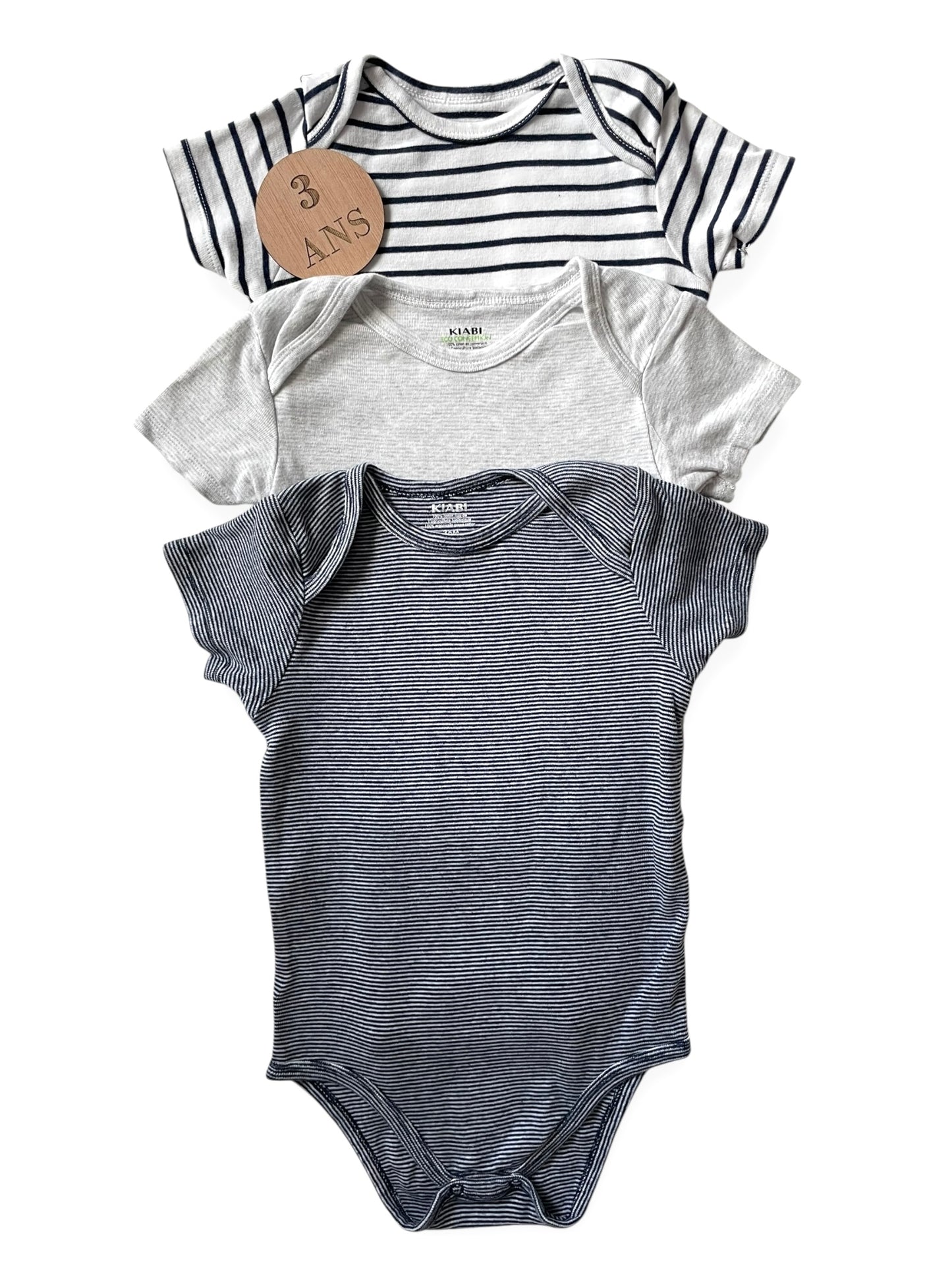 Lot de 3 bodies, Kiabi