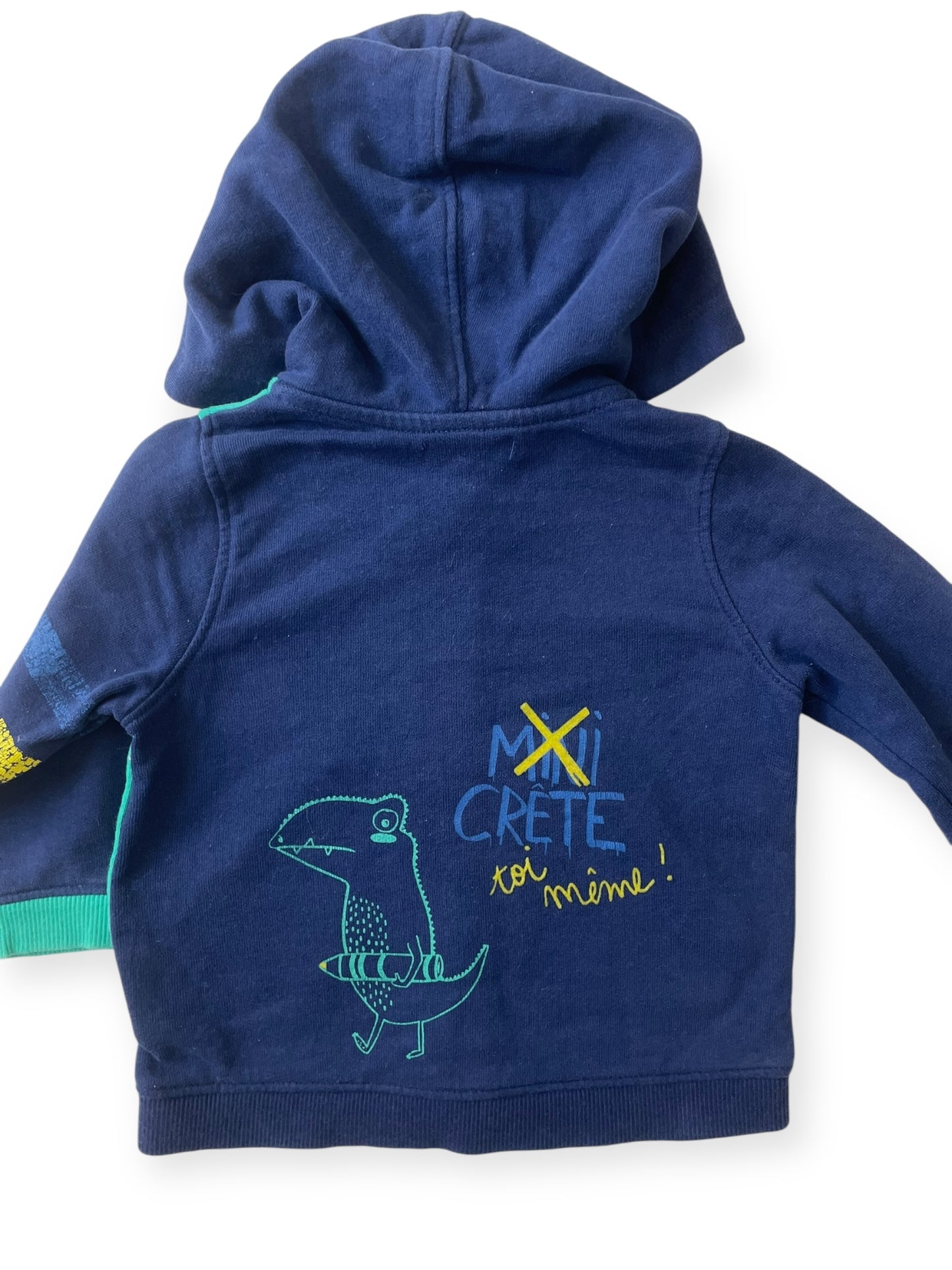 Gilet à capuche, bleu-marine et turquoise , DPAM