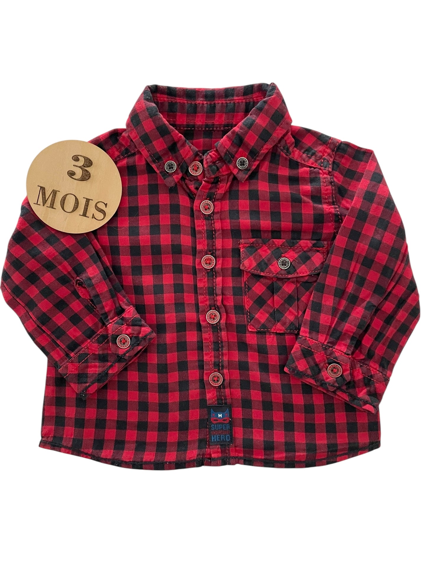 Chemise rouge à carreaux, JBC