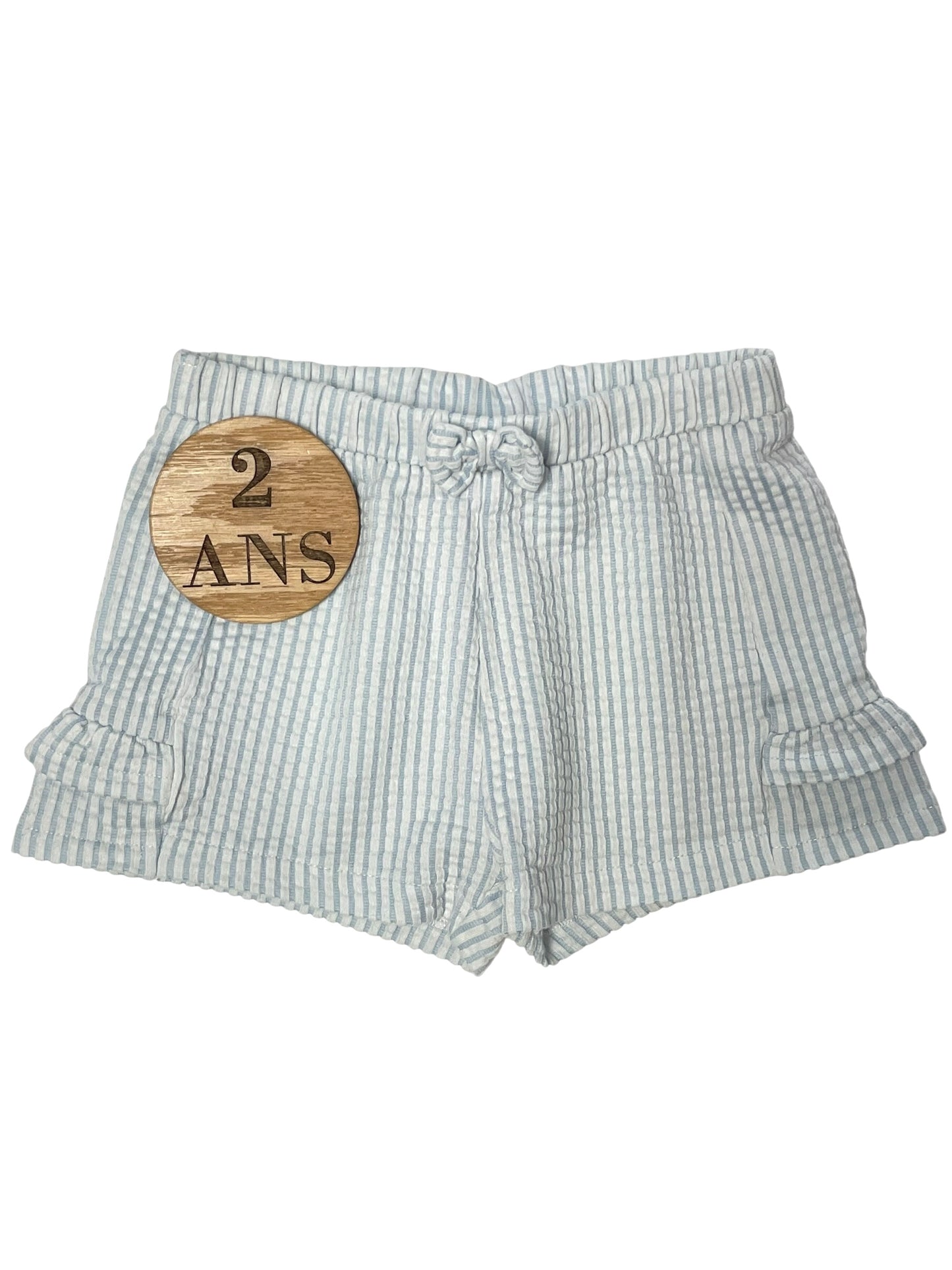 Short gaufré, rayé bleu et blanc, C&A