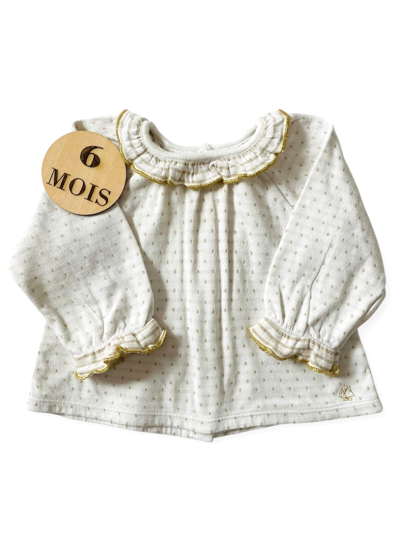 Blouse écrue et dorée, Petit Bateau