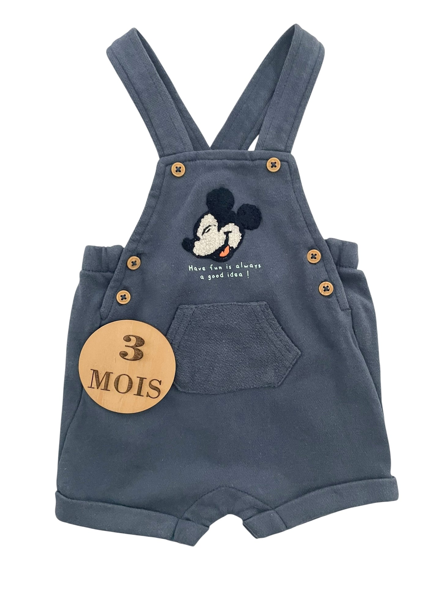 Salopette short, molleton, Mickey