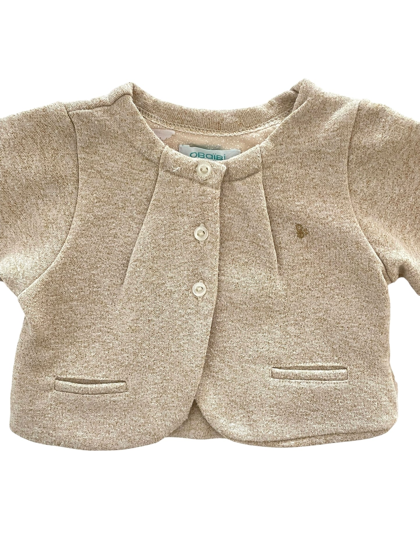 Gilet beige, brillant, Obaïbi