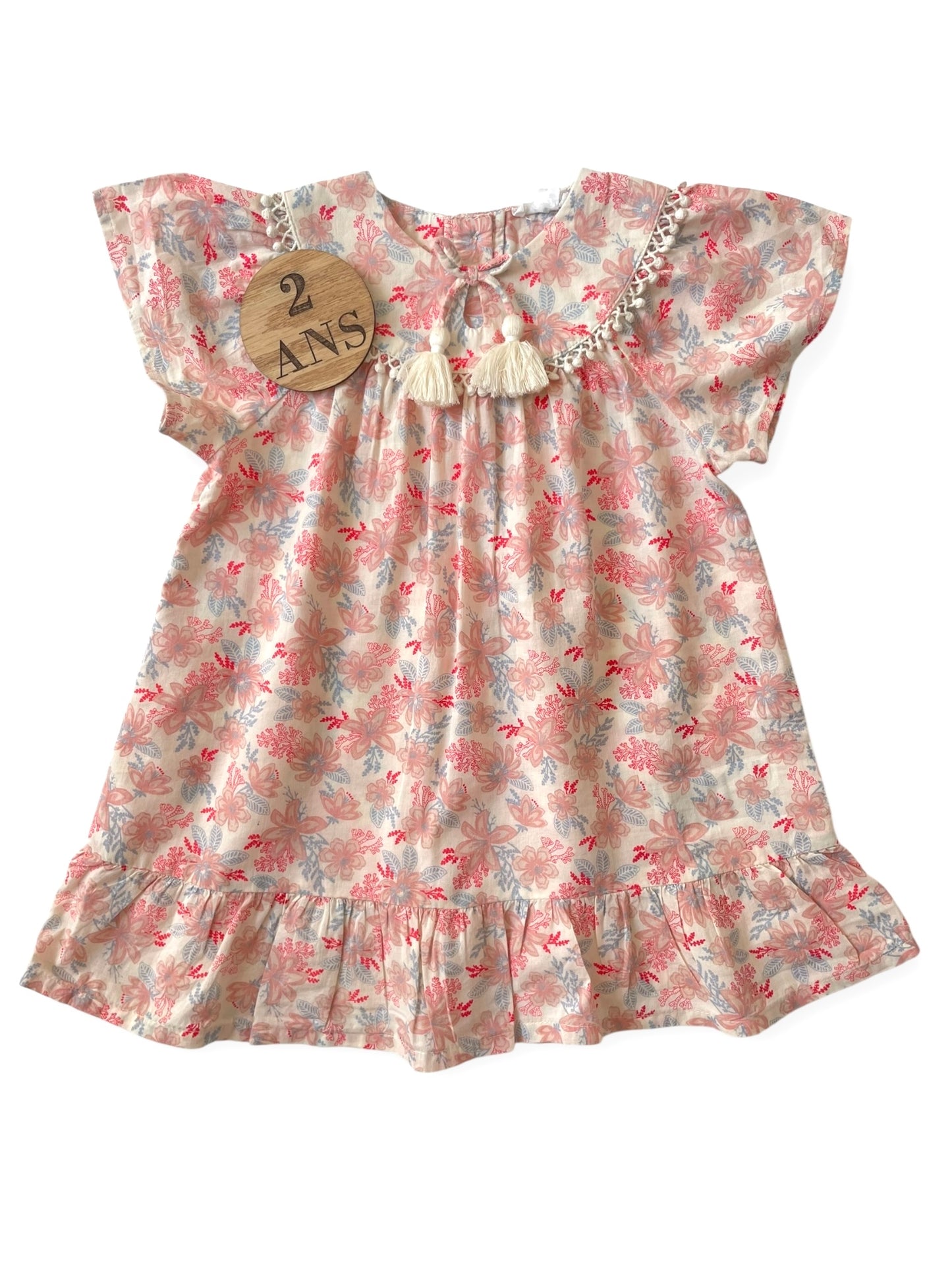 Robe légère, rose fleurie, Vertbaudet