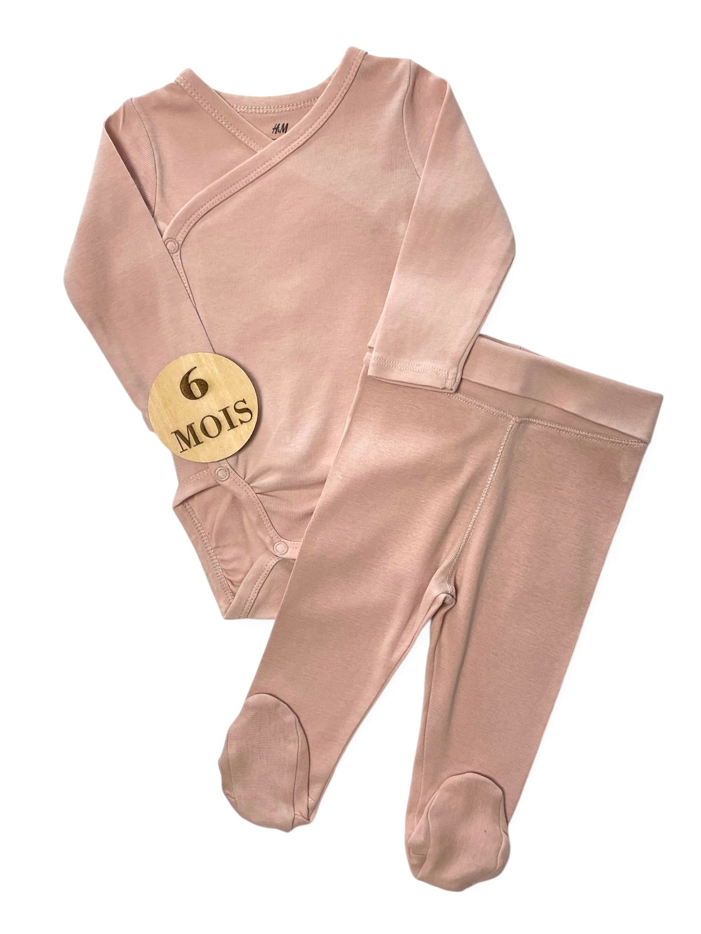 Ensemble body et legging, rose poudré, H&M