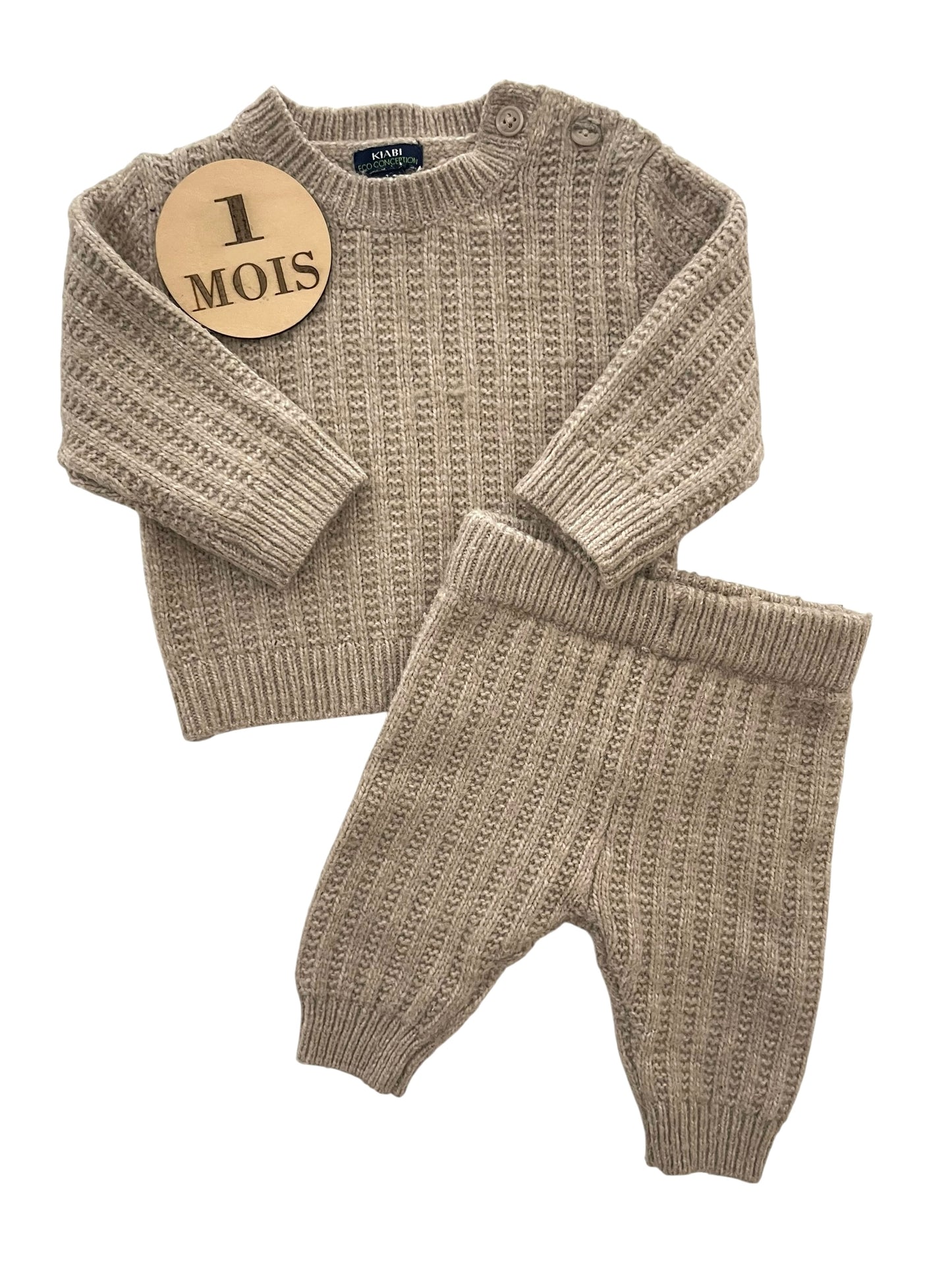 Ensemble en mailles, marron/ gris, Kiabi