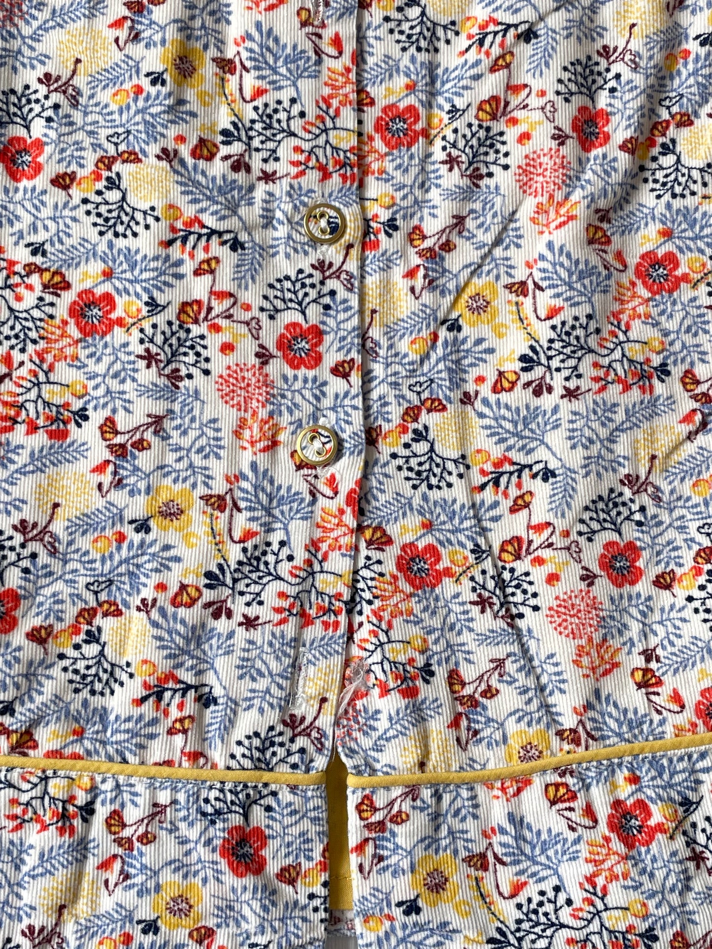 Robe velours côtelé fin, doublée, fleurie, Sergent Major