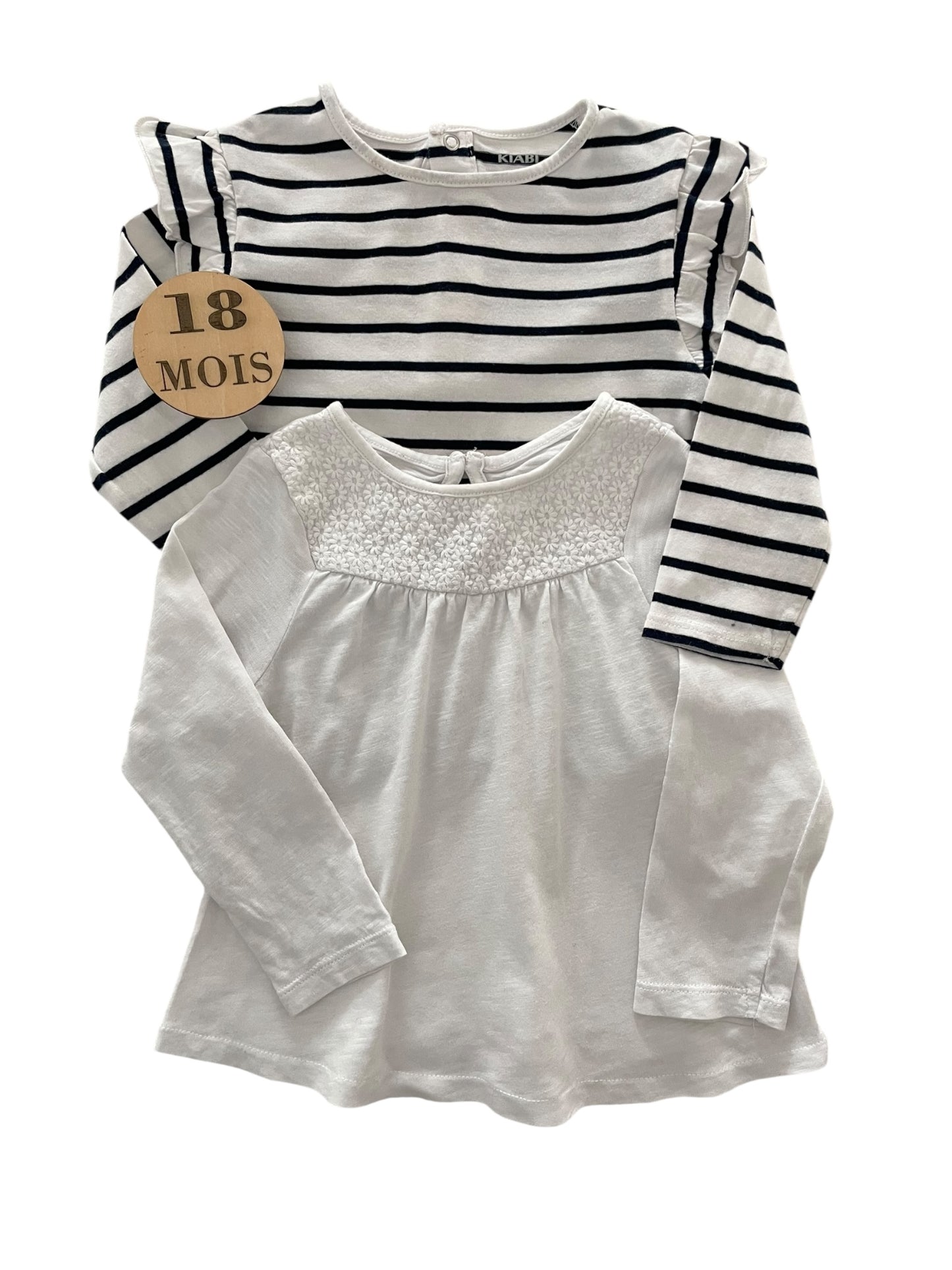 Tee-shirt rayée Kiabi, blouse blanche Obaibi