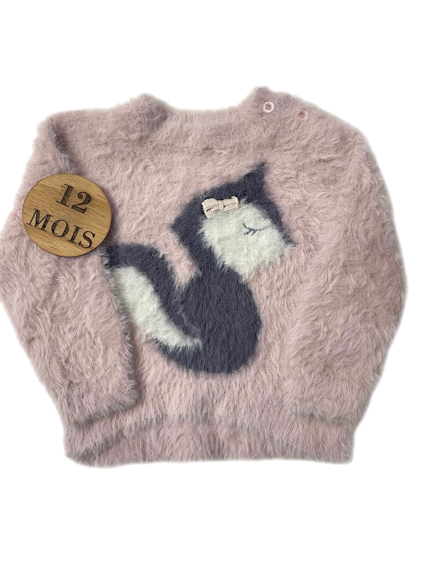 Pull fausse fourrure renard