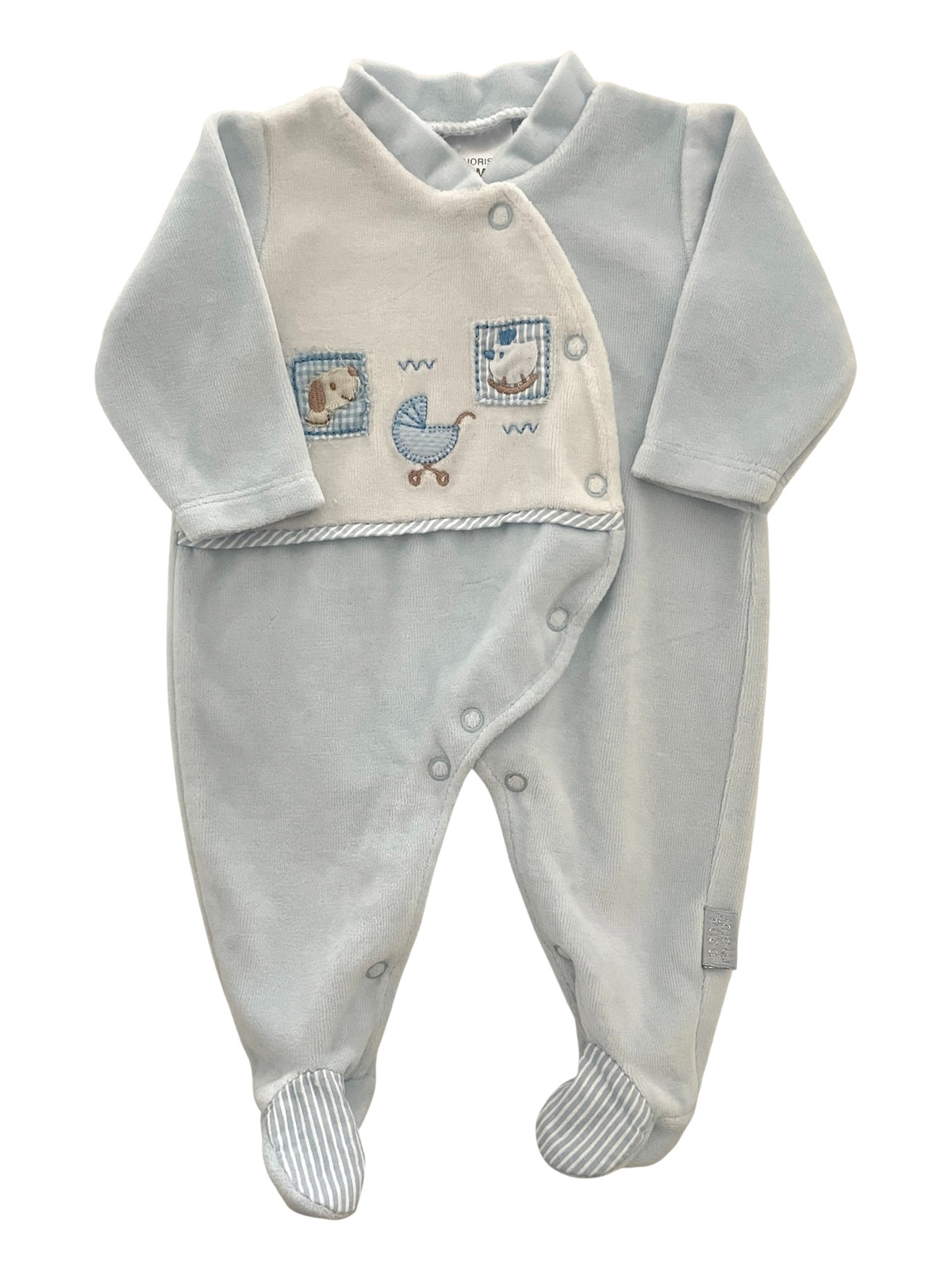 Pyjama velours, bleu ciel