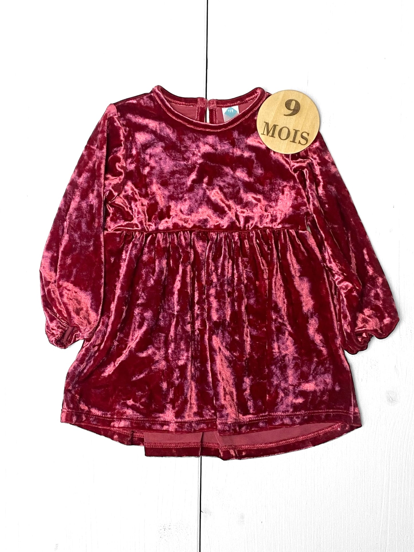 Robe brillante en velours, bordeaux, TEX