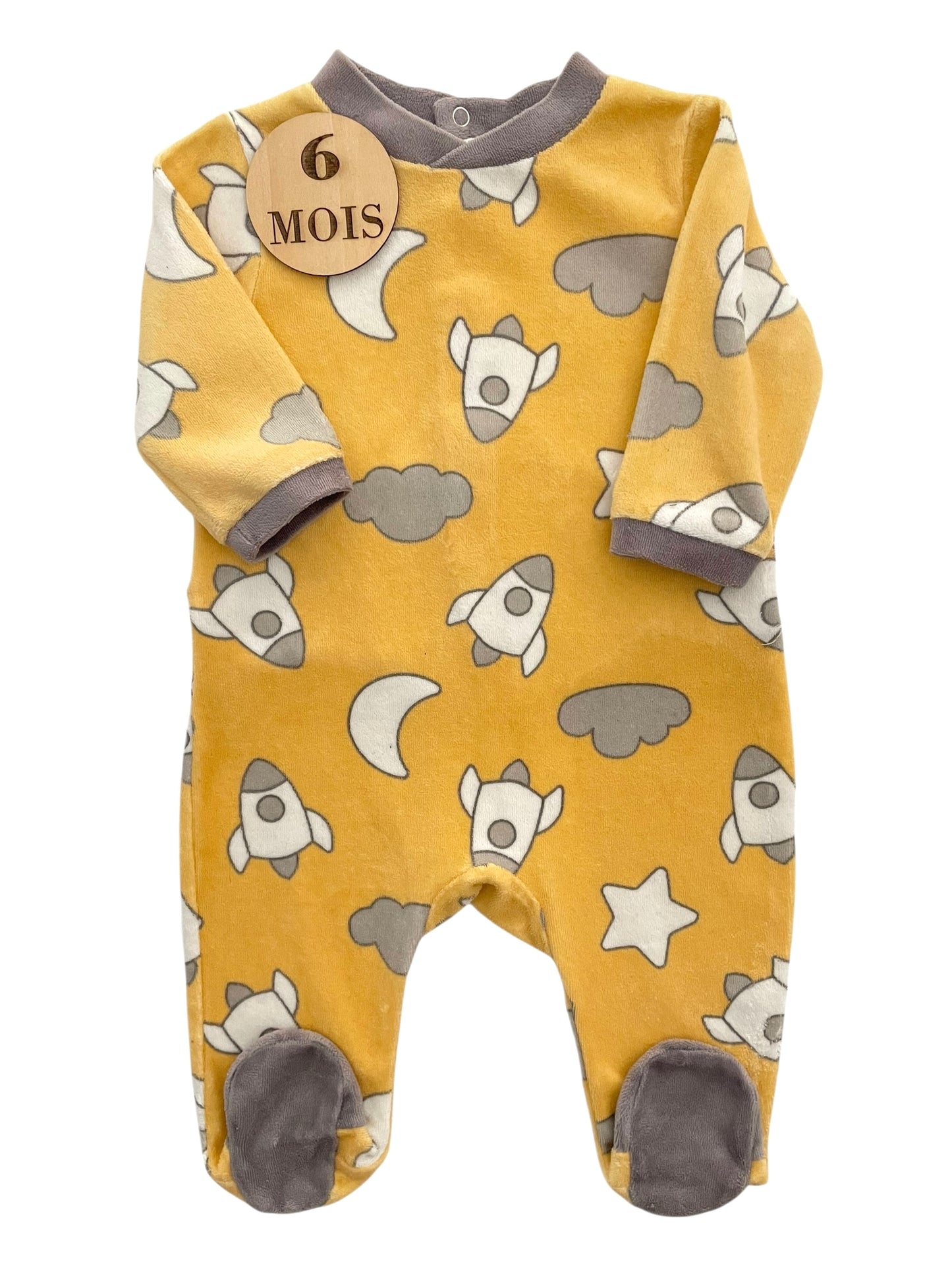 Pyjama velours jaune, fusée