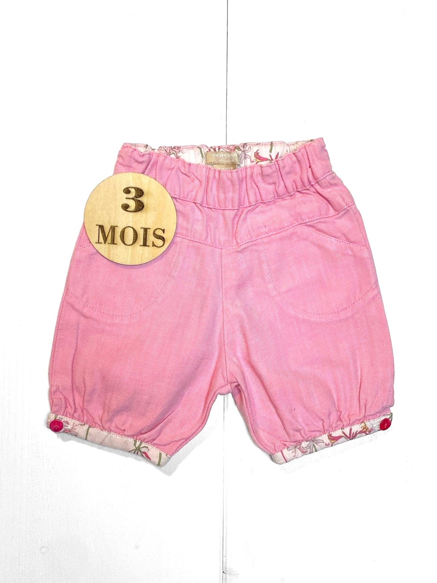 Bermuda en jean, rose, Verchant