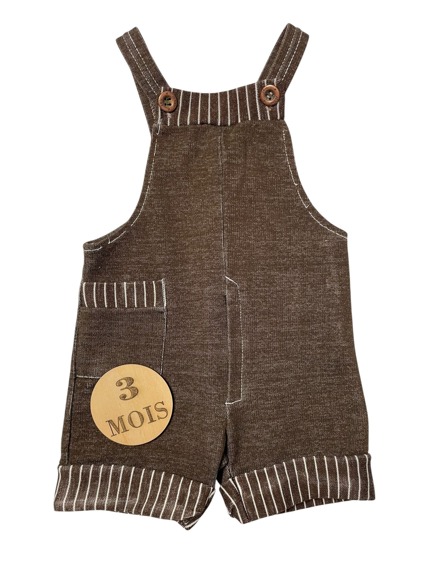 Salopette short, marron