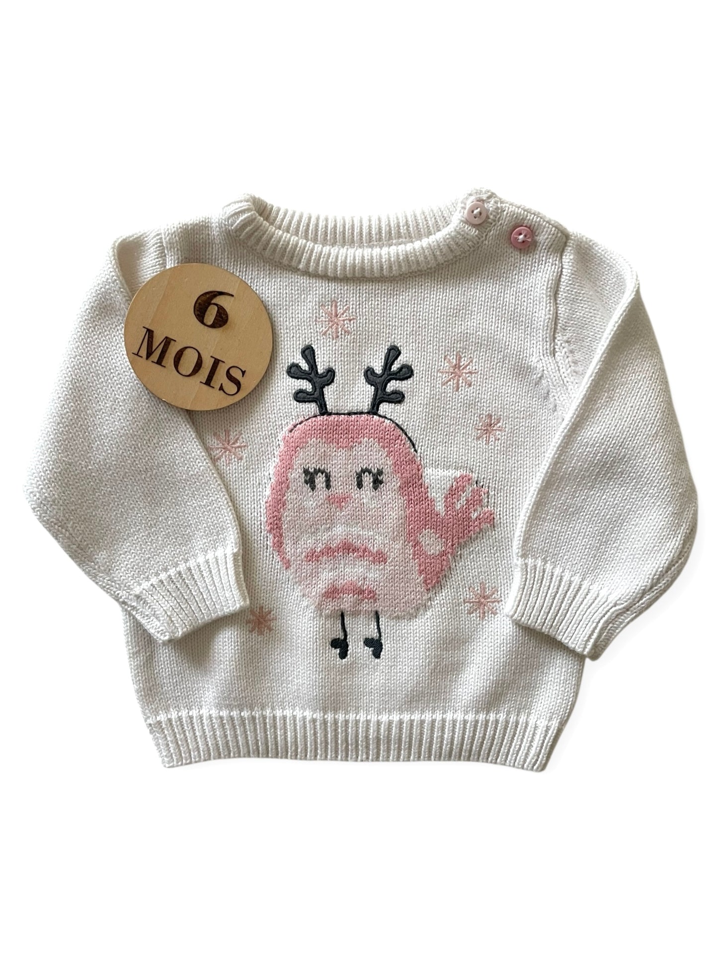 NOËL - Pull blanc en mailles, Tex