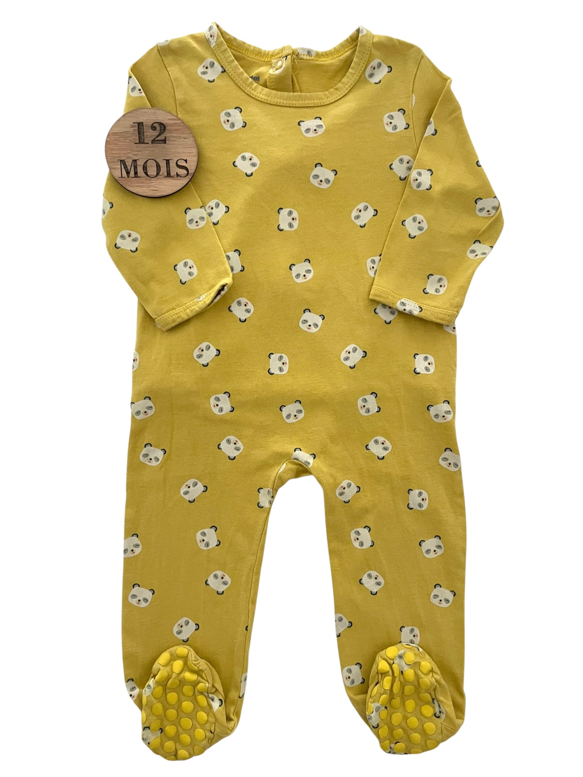 Pyjama coton, jaune, pandas, Vertbaudet