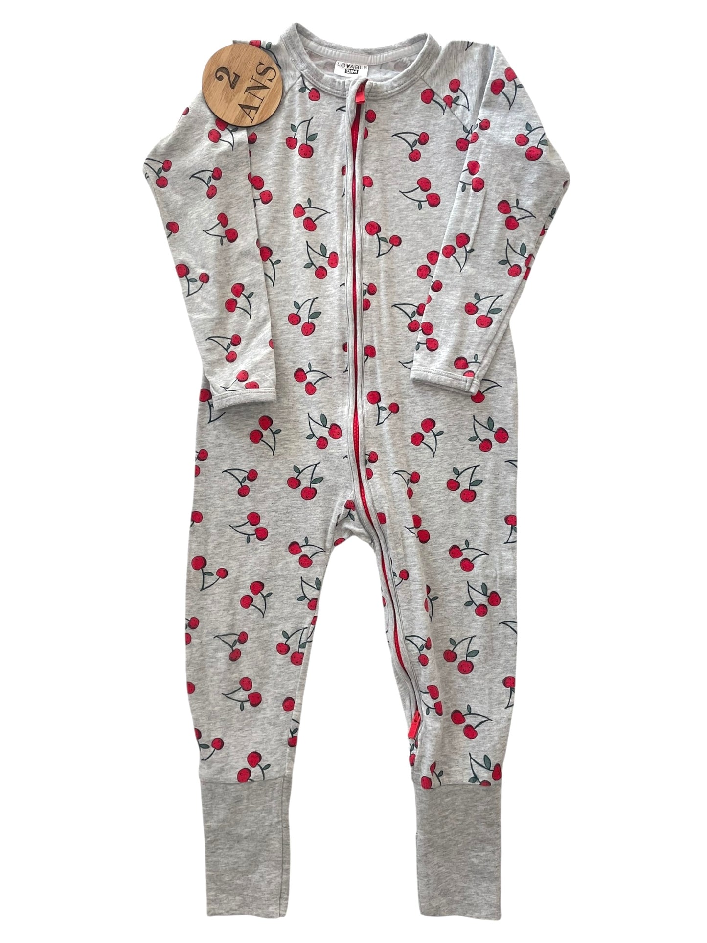 Pyjama coton, cerises, évolutif, DIM