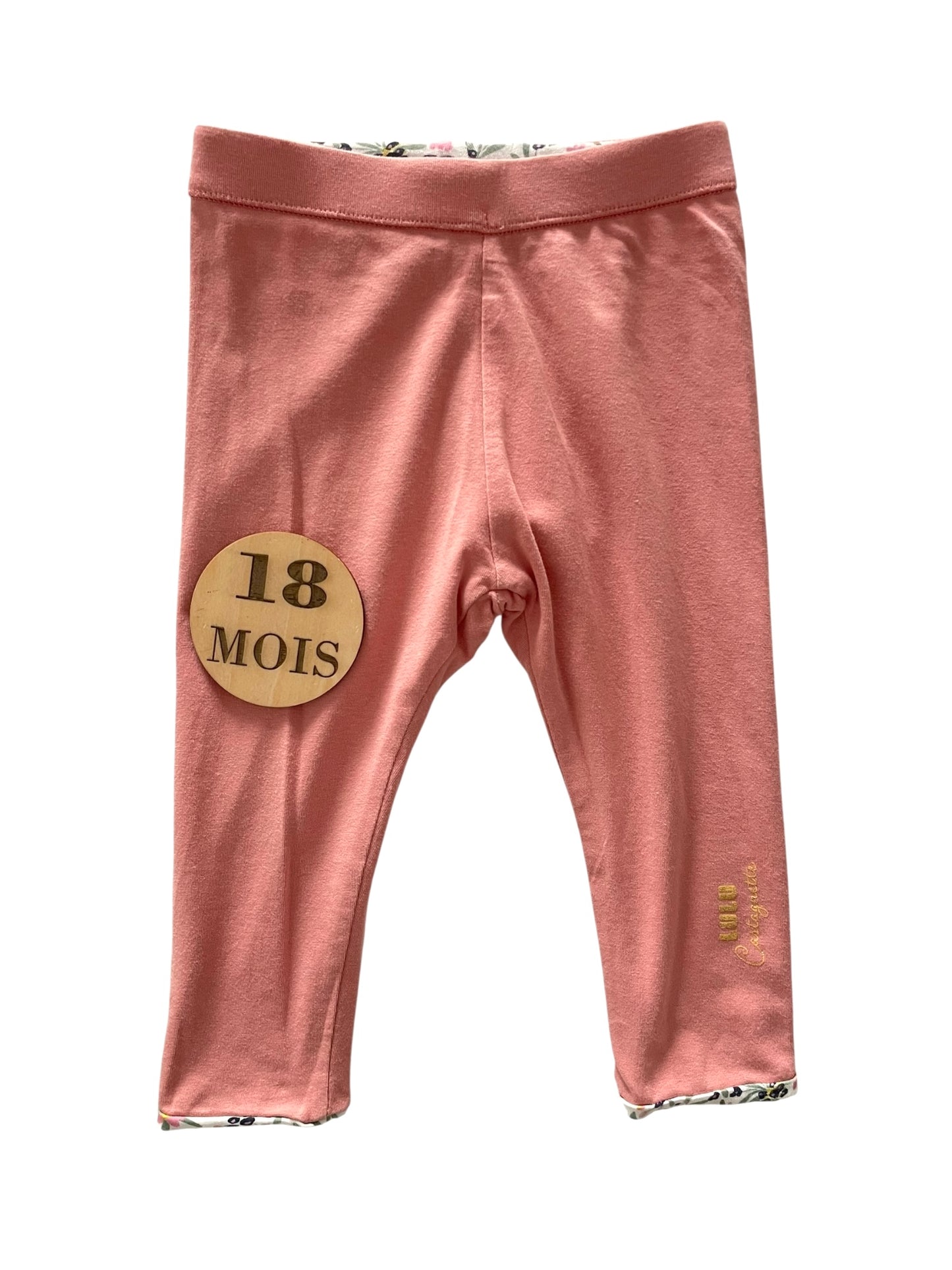 Legging réversible, rose / fleuri, Lulu Castagnette