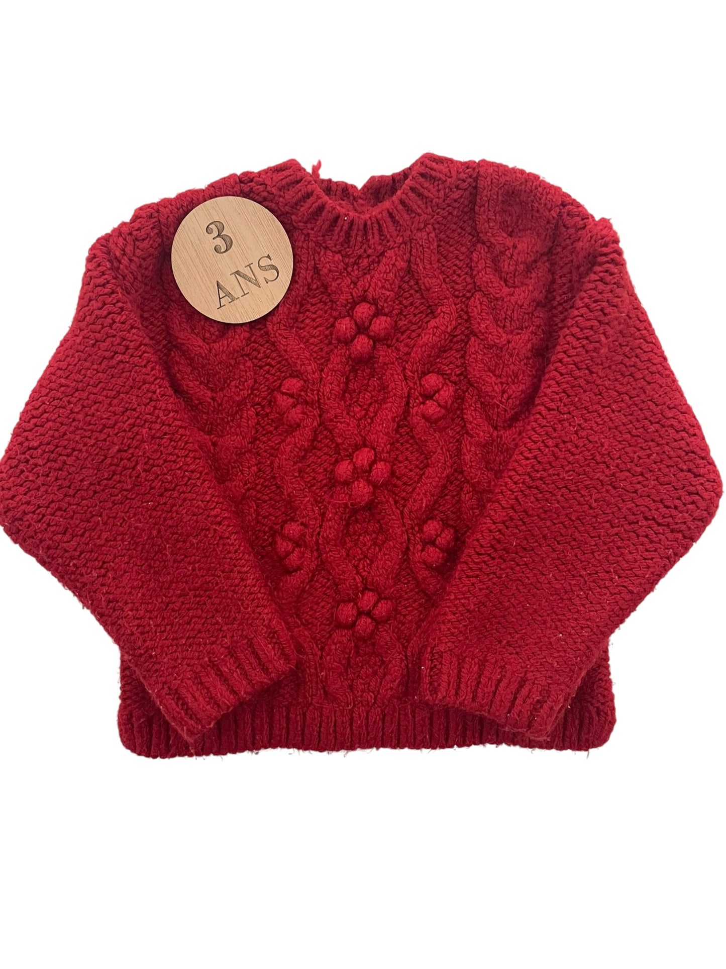 Pull en mailles, rouge, Zara