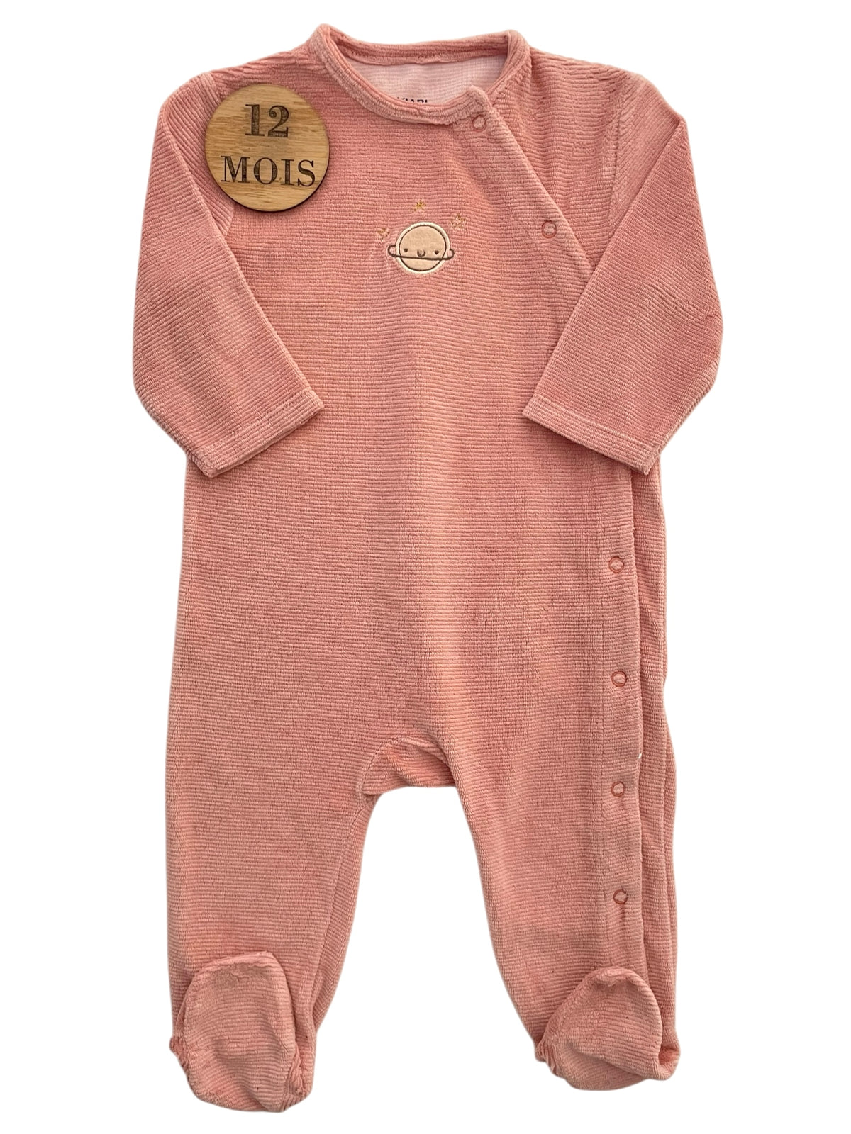 Pyjama velours rose pêche, Kiabi