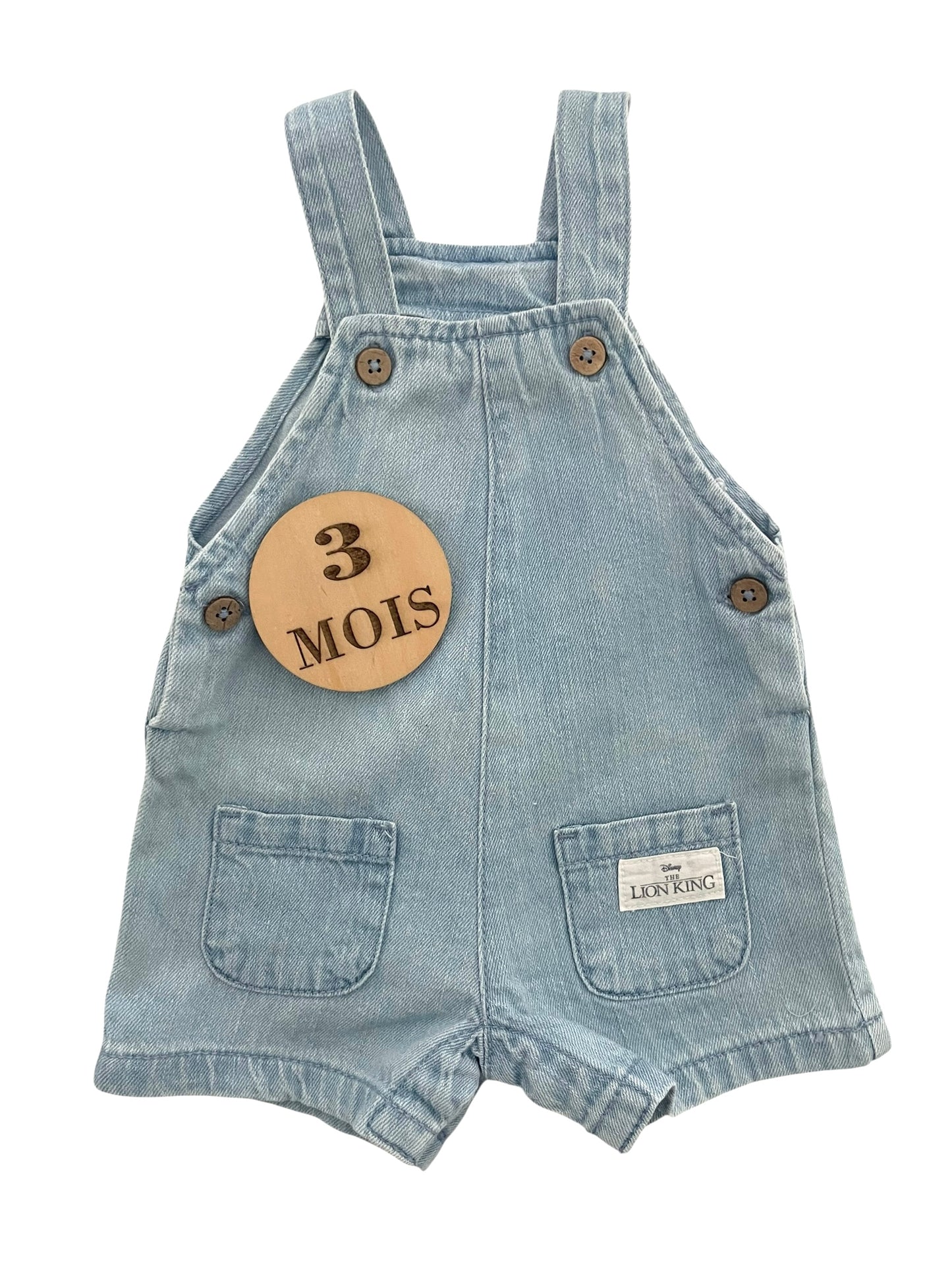 Salopette short en jean, Roi Lion