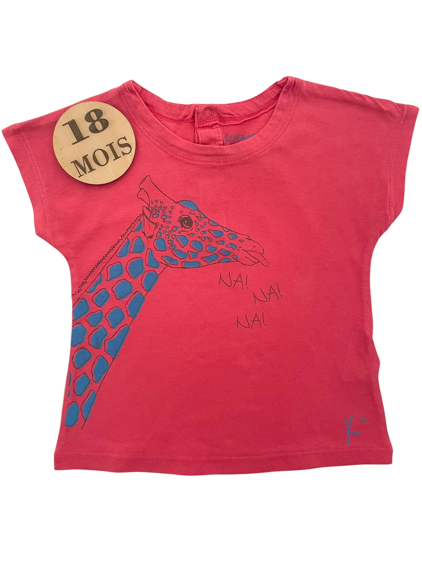 Tee-shirt rose, Girafe, Kimbaloo