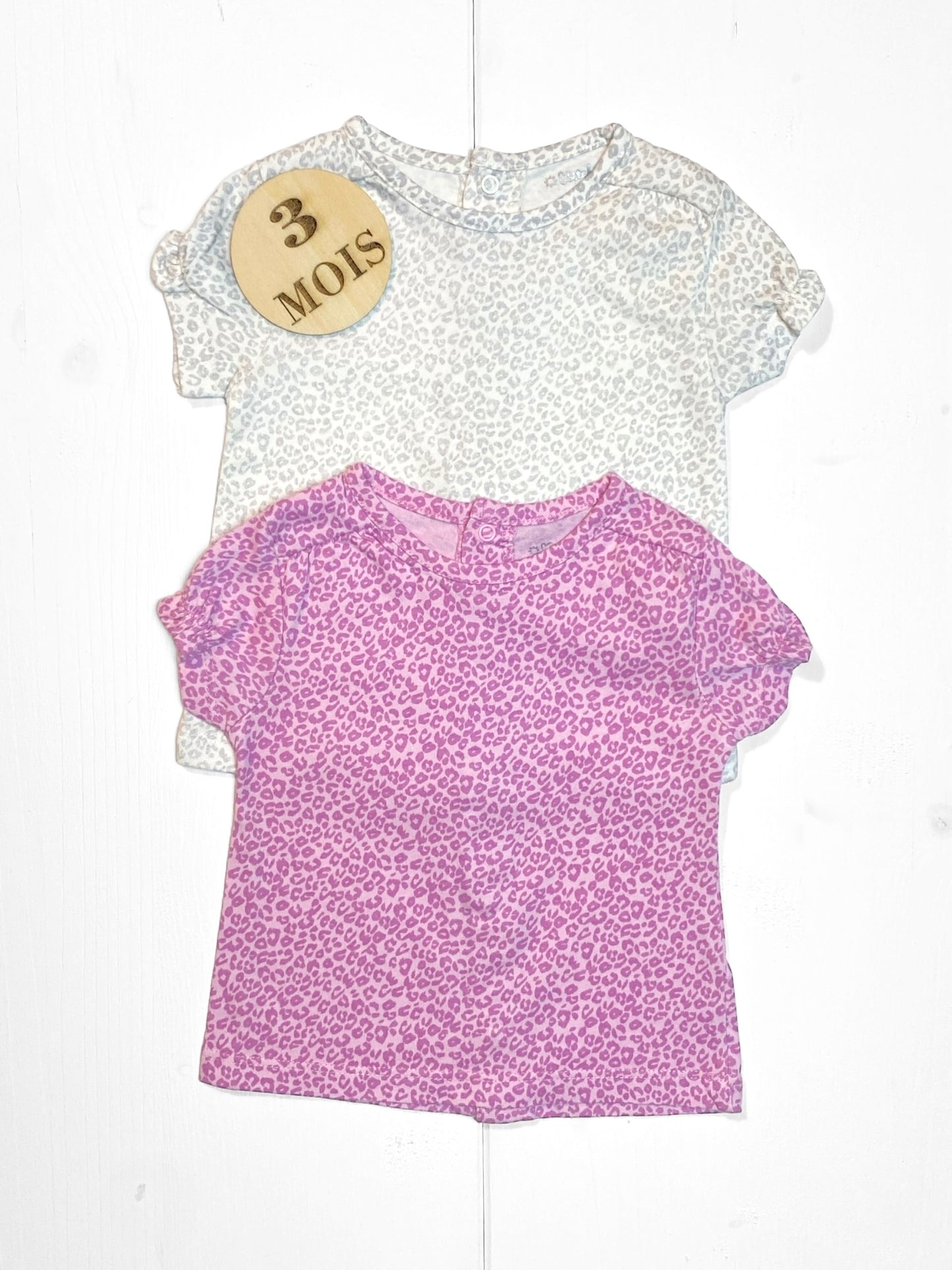 Lot de 2 tee-shirts manches courtes, motifs panthère, Kitchoun