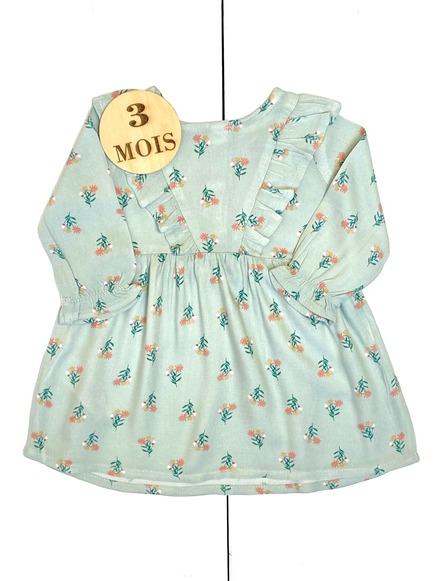 Robe fleurie, verte, Gémo