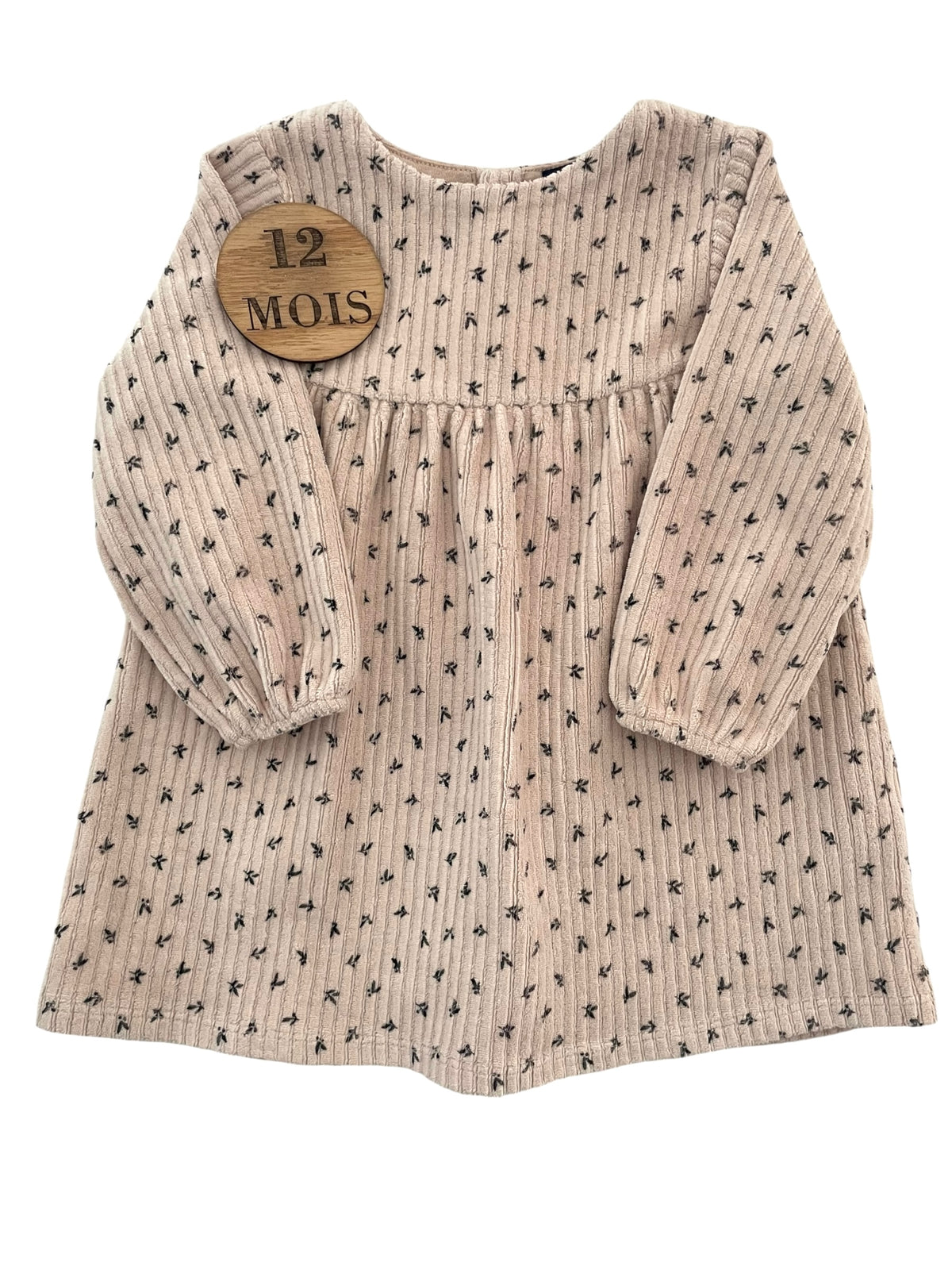 Robe épaisse, velours crème, Kiabi