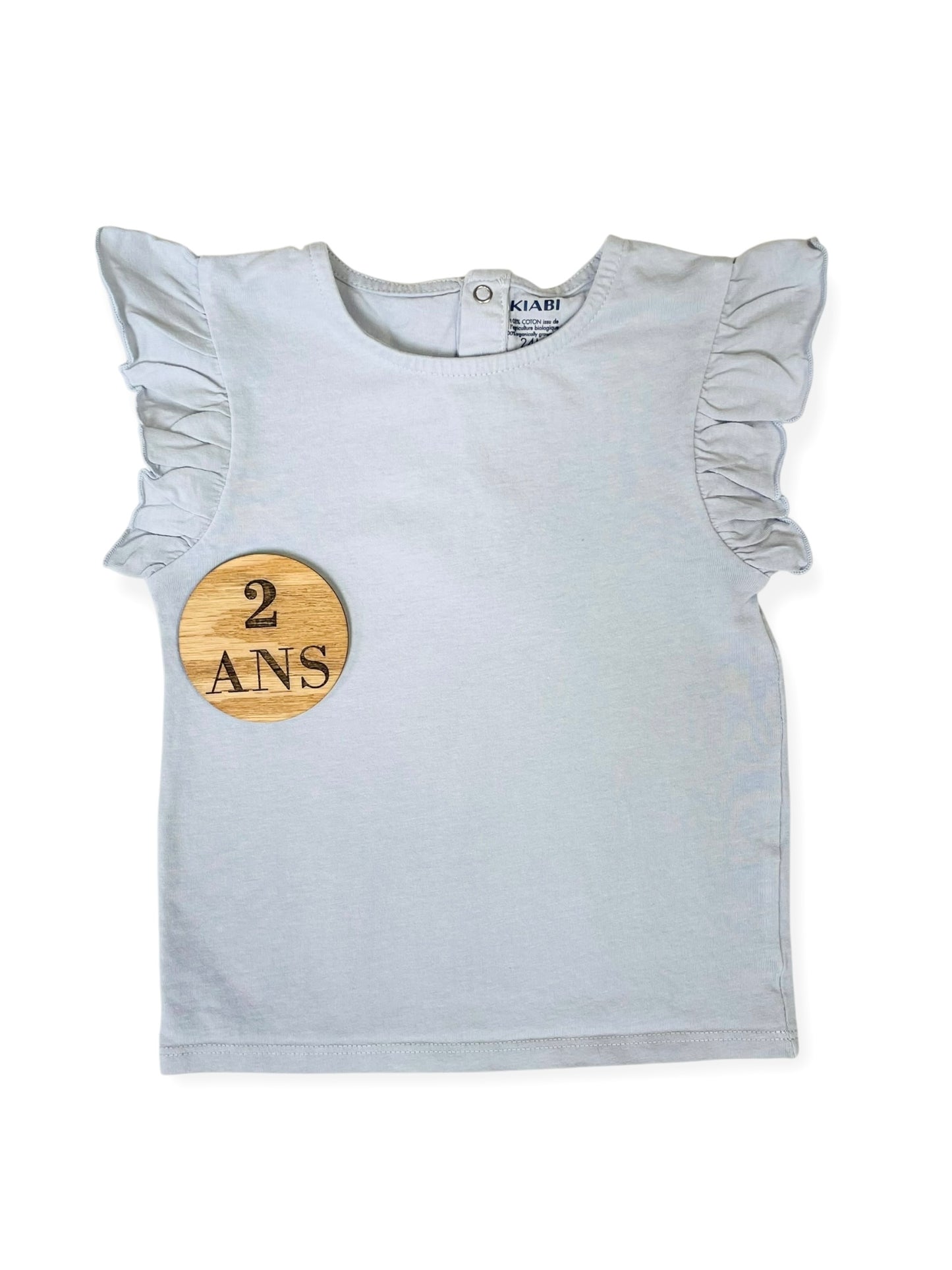Tee-shirt uni gris / bleu, Kiabi