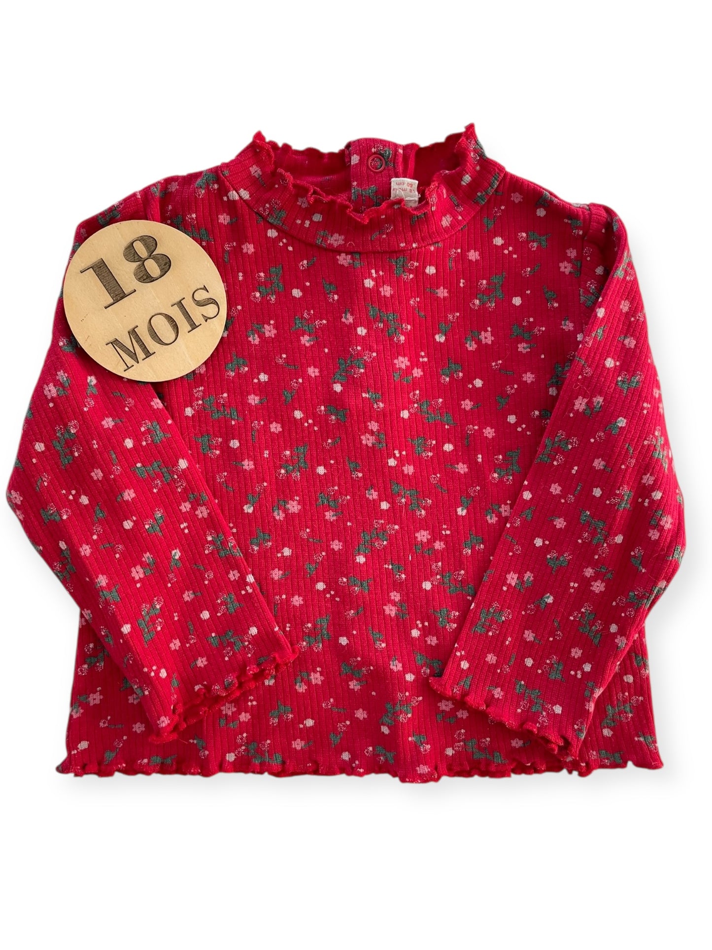 Sous pull cotelé, rouge, DPAM