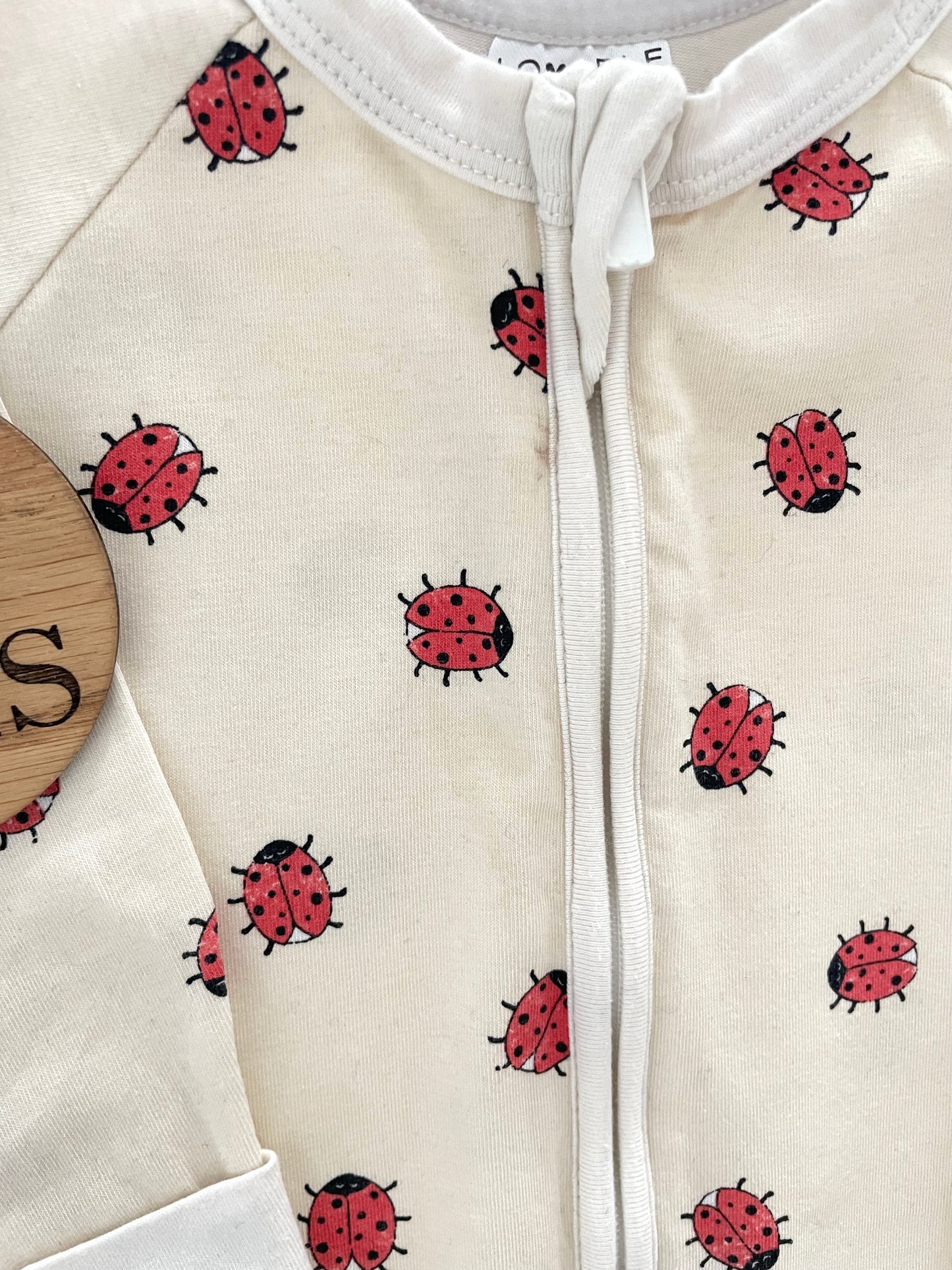 Pyjama coton, sans pied, coccinelles, DIM