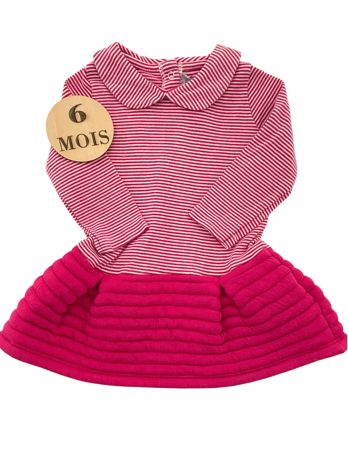 Robe à col, rose, Petit Bateau