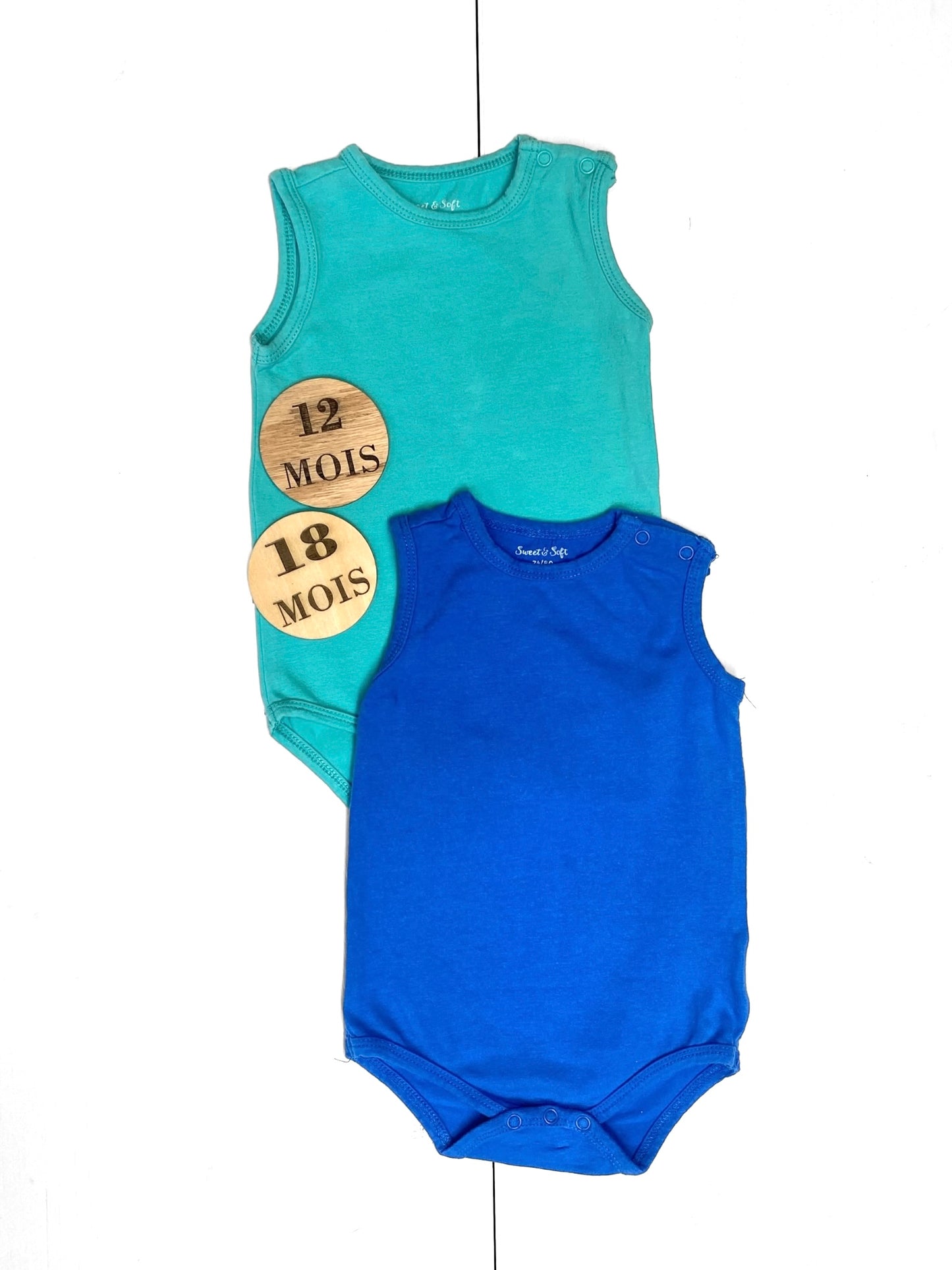 Lot 2 bodies, bleus, Sweet and soft