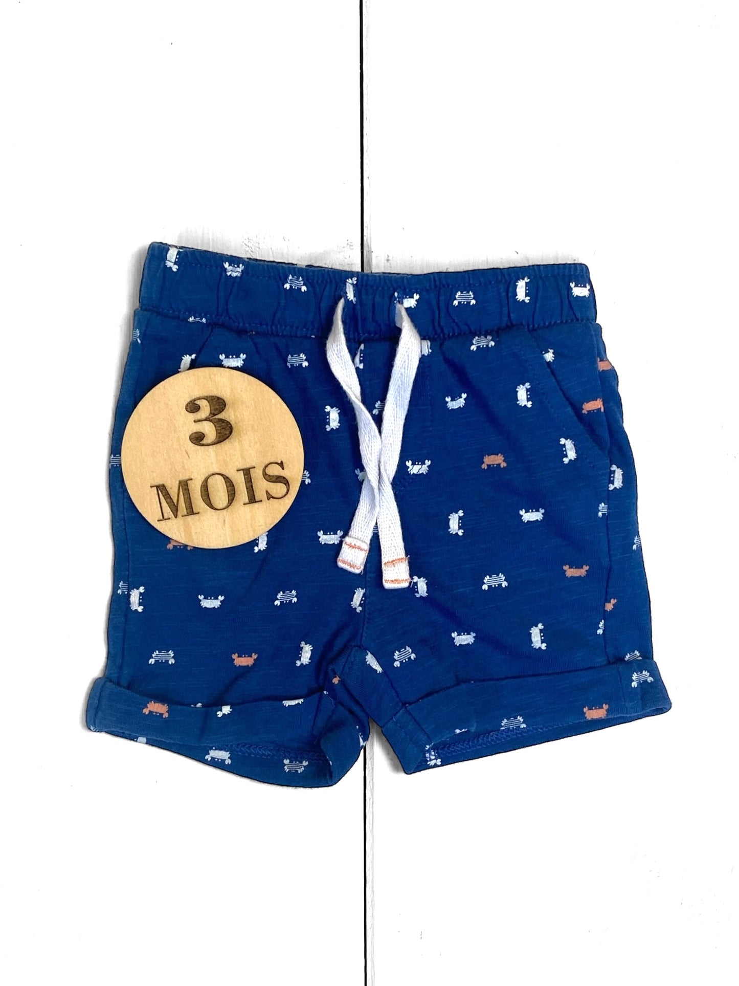 Short coton, bleu, Obaïbi